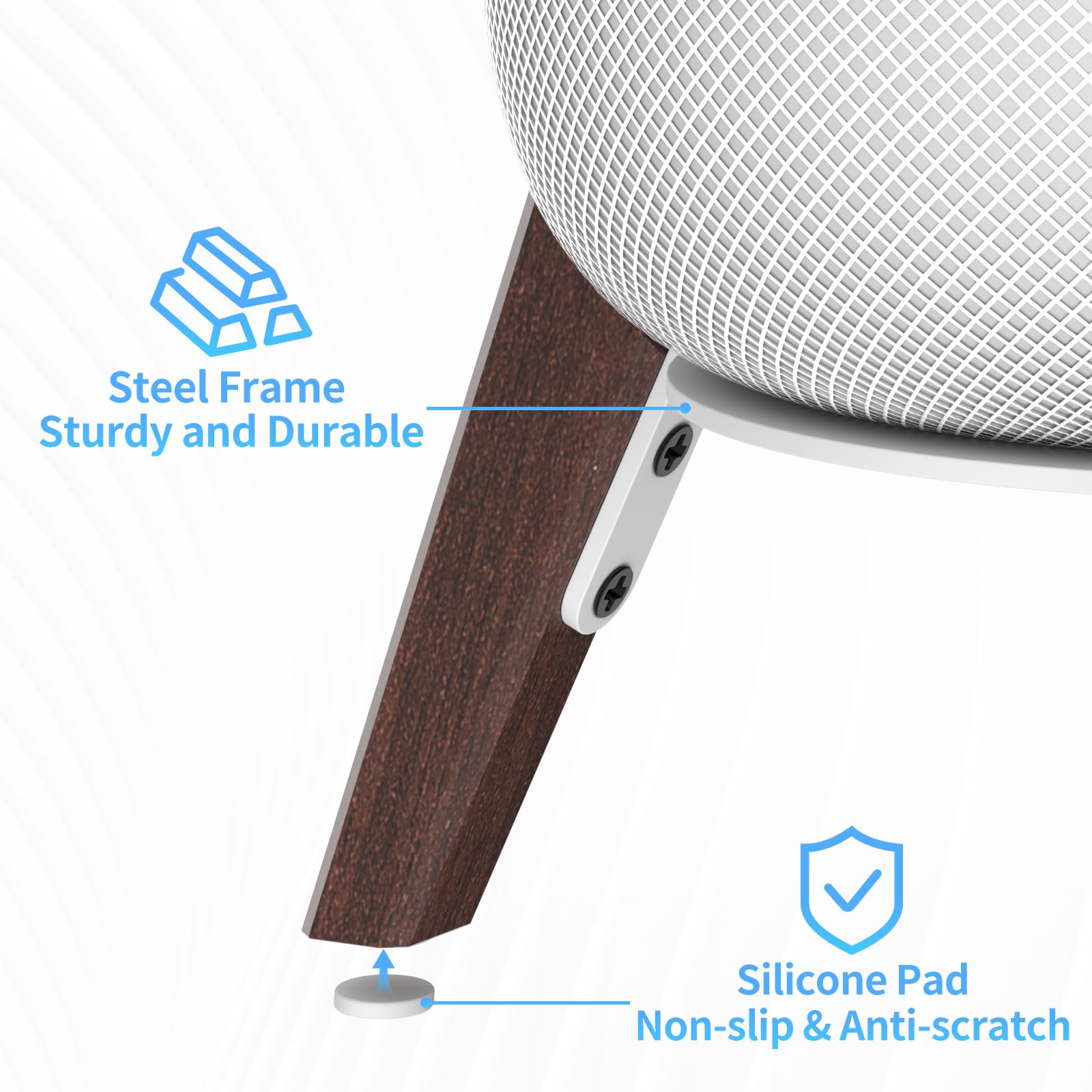 Yibracki Wood Table Stand For Homepod 1 And Homepod 2 Speaker With Dust Proof Cover, Anti Slip Wooden Desk Stand Compatible With