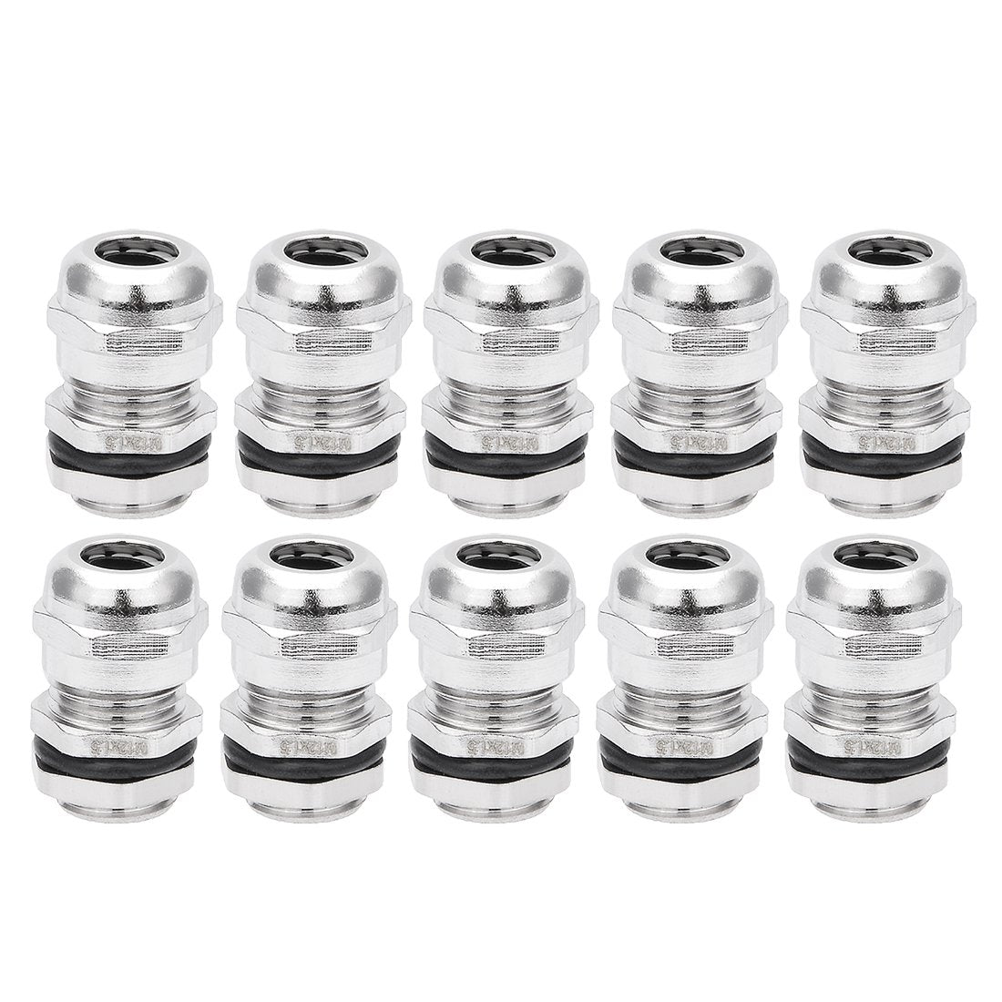 Uxcell Cable Gland M12 Metal Waterproof Cable Glands Joints Adjustable Connector For 36.5Mm Dia Cable, Pack Of 10