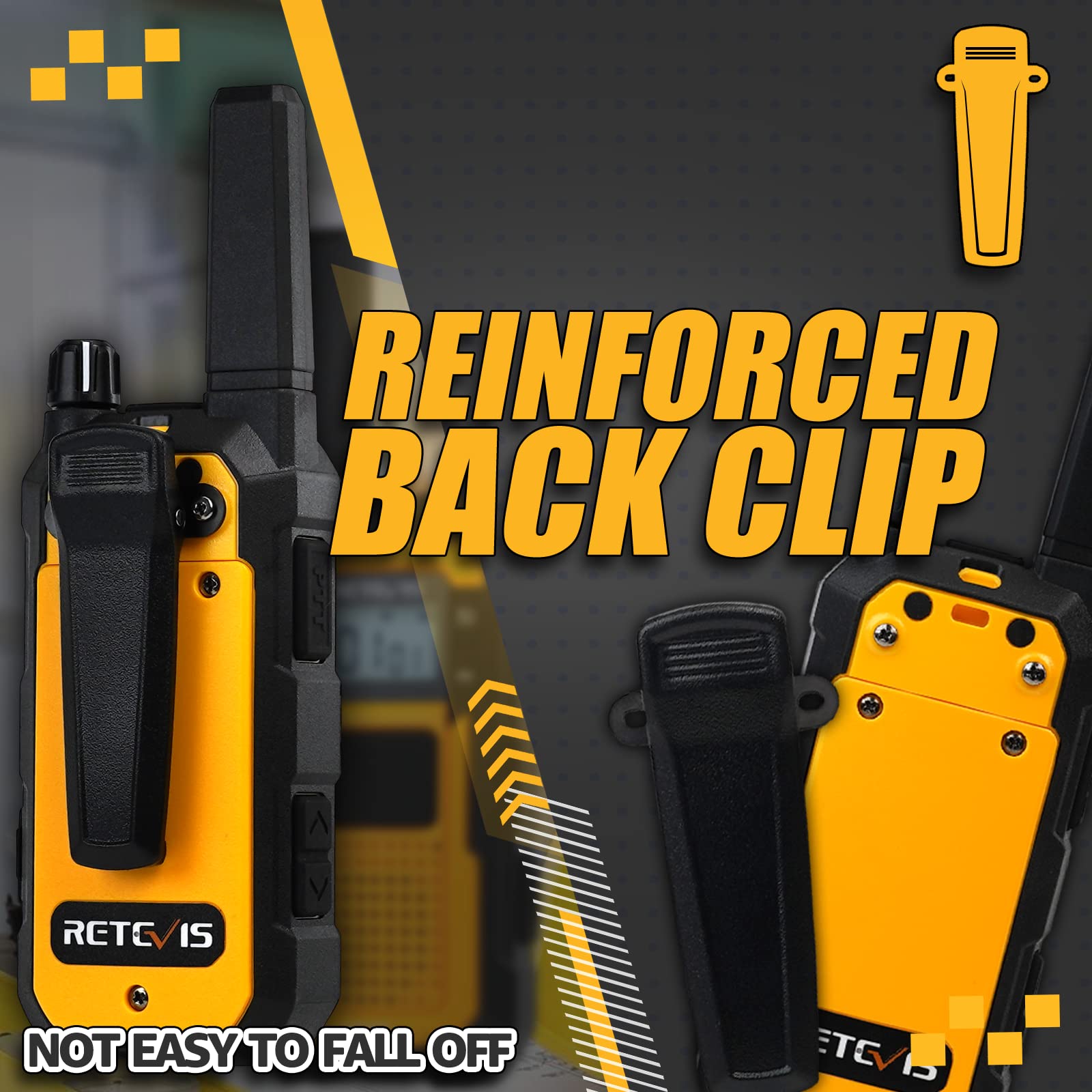 Retevis Rb48 2 Way Radio Long Range, Ip67 Waterproof Walkie Talkies Adults, Drop Proof, 2000Mah, Emergency, Heavy Duty Two Way Radios, For Job Site Construction Warehouse(6 Pack)