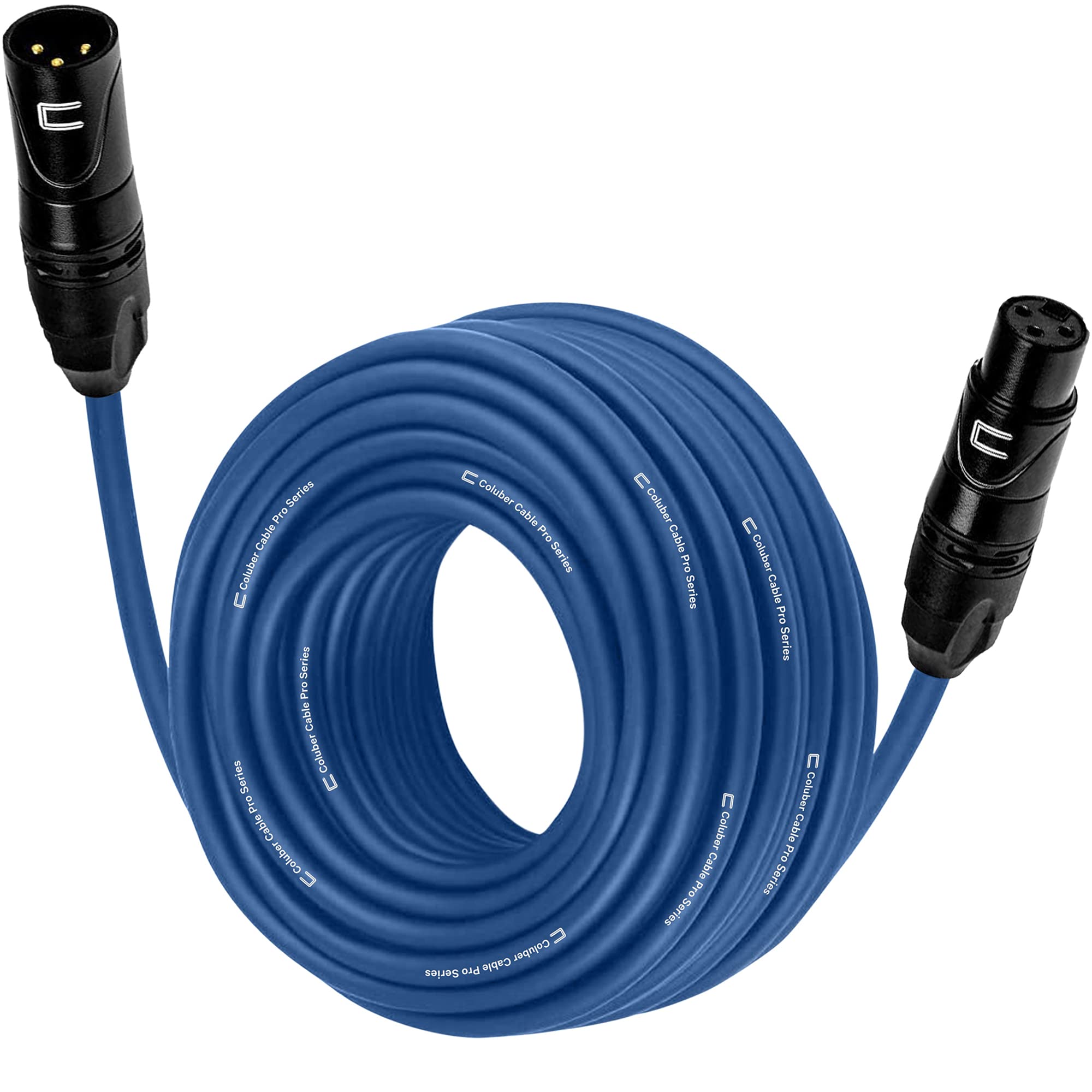 Balanced Xlr Cable Male To Female   35 Feet Blue   Pro 3 Pin Microphone Connector For Powered Speakers, Audio Interface Or Mixer