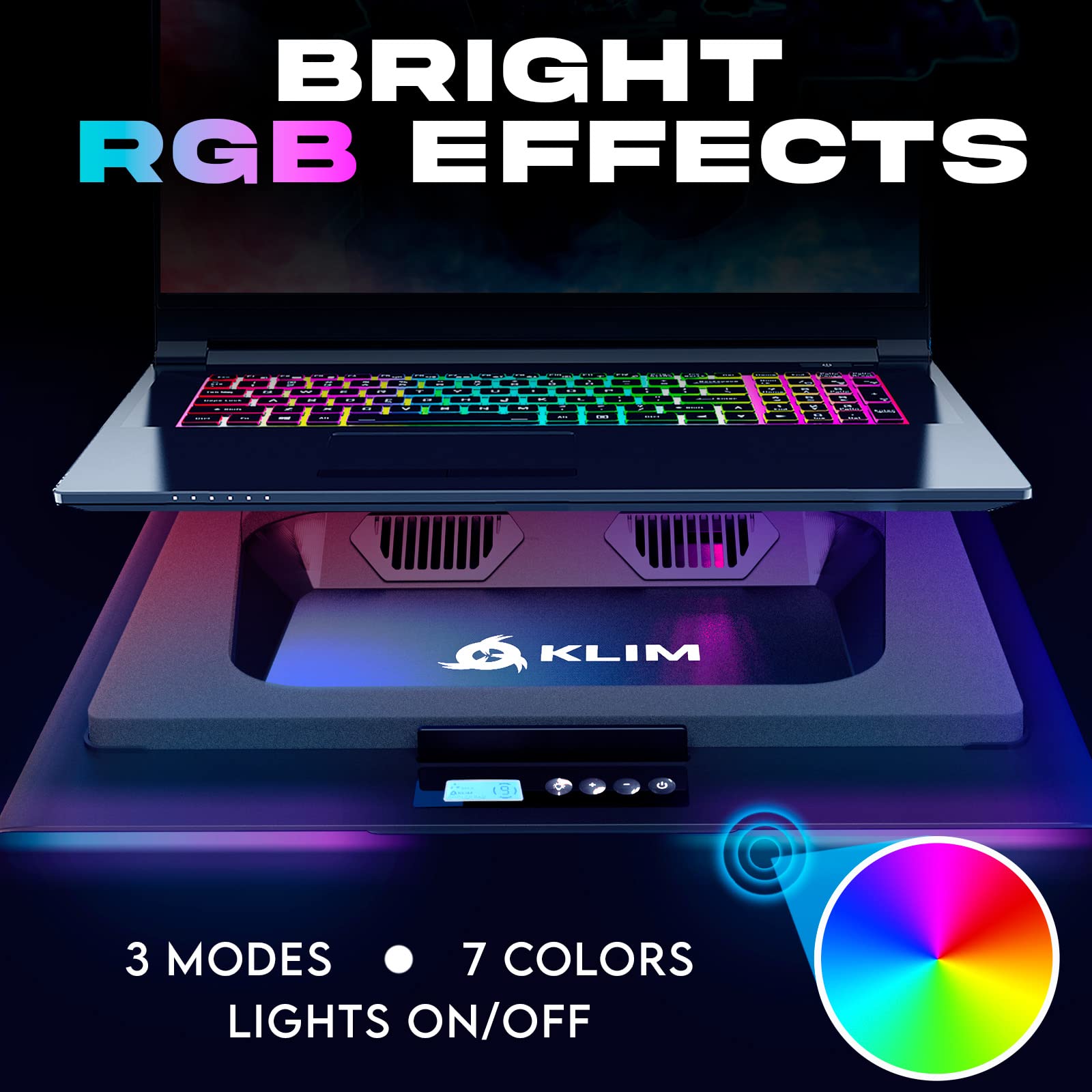 Klim Everest Laptop Cooling Pad | New 2024 | Powerful Turbo Fan 4300 Rpm Laptop Cooler | Sealed Foam For Maximum Performance | A