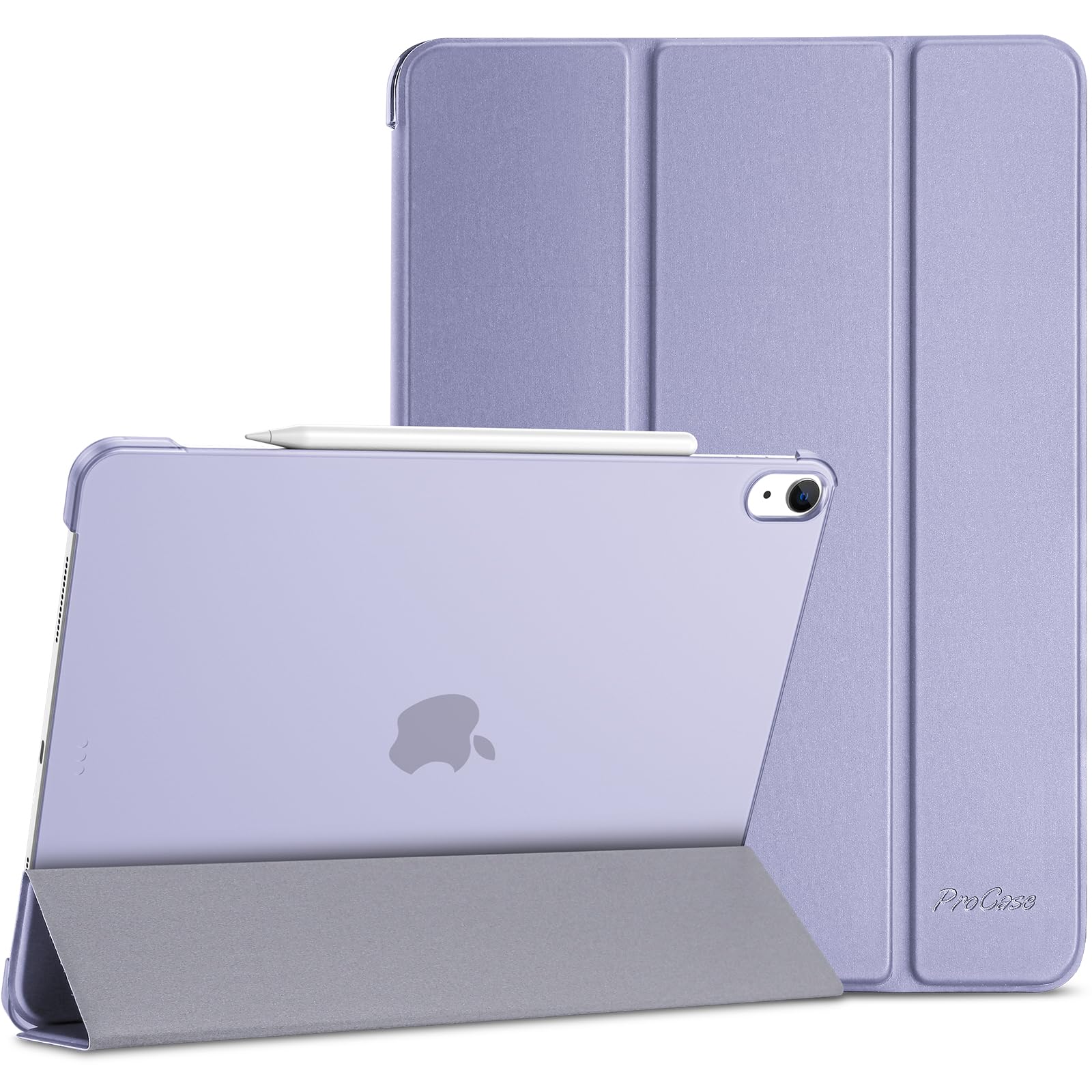 Procase For Ipad Air 13 Inch Case M3 2025/M2 2024, Slim Smart Cover Ipad 13 Air M3 M2 Case With Translucent Hard Shell Back, Supports Touch Id, Auto Wake/Sleep  Purple
