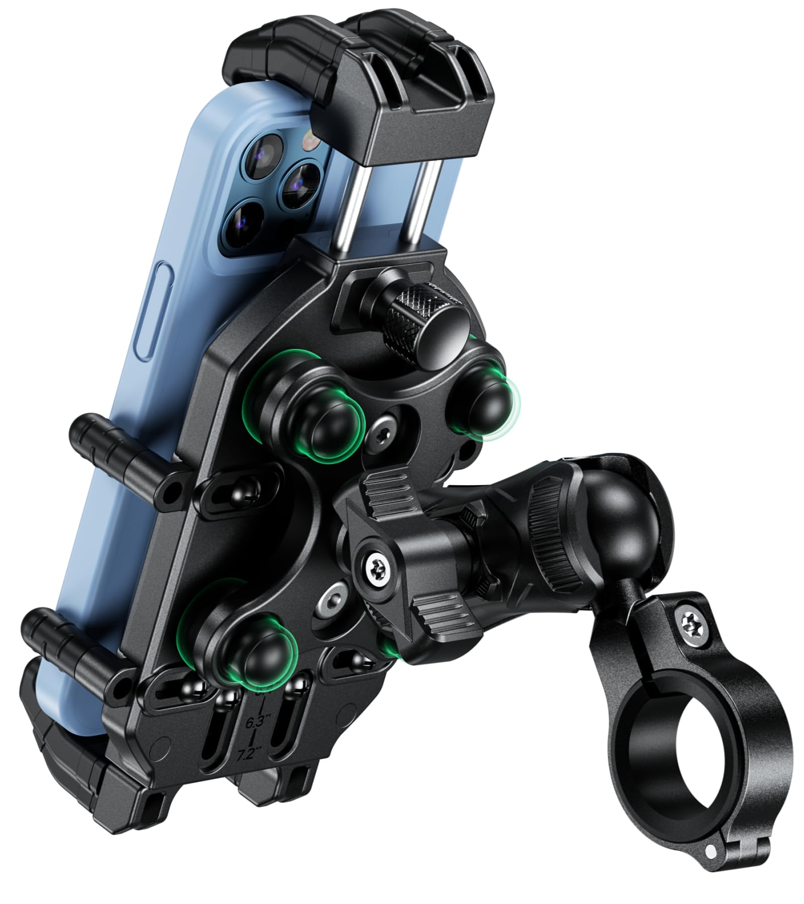 Brcovan Motorcycle Phone Holder With Vibration Dampener & High Speed Secure Lock, Anti Theft Motorcycle Phone Mount Handlebar Ce