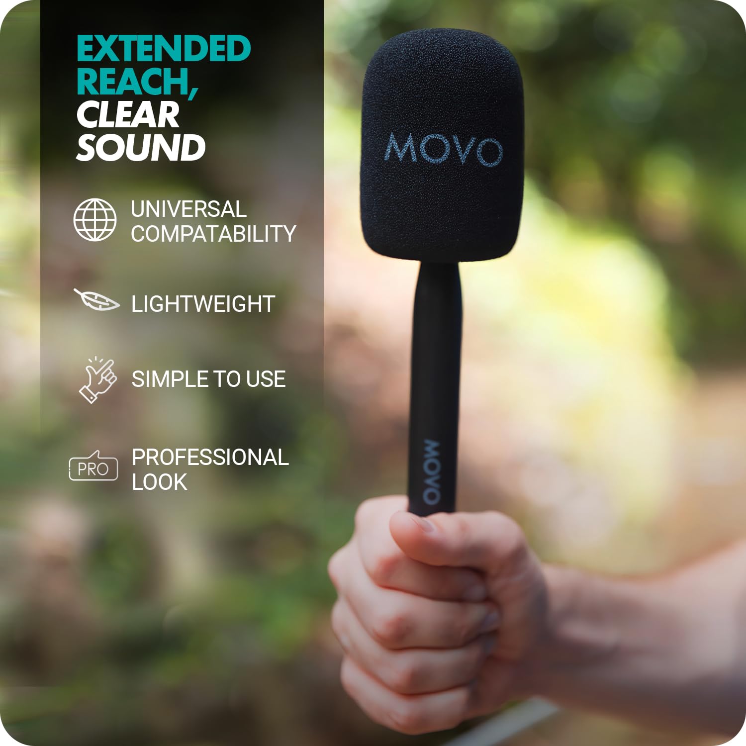Movo Wmx Hm Wireless Interview Microphone Adapter W/Mic Flag   Compatible With Dji Mic, Rode Wireless Go, Hollyland Lark, And Mo
