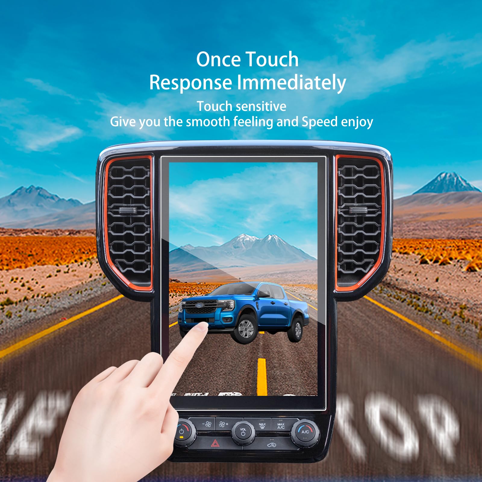 2Pack 2024 Ford Ranger Raptor Screen Protector For Ford Ranger 2024 Accessories 12Inch Touchscreen Clear Display Protector Film