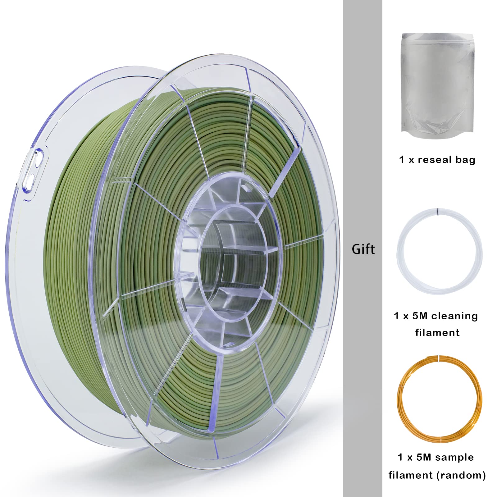 Ziro 3D Printer Filament,Matte Pla Filament 1.75Mm,Multicolor Rainbow Pla Filament,1Kg/2.2Lb,Camouflage