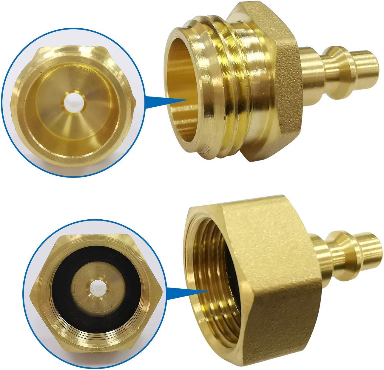 Lead Free Brass Winterize Sprinkler Systems Blowout Plug Quick Connect Air Compressor 1/4'' Adapter | Fits Garden Hose 3/4'' Thr