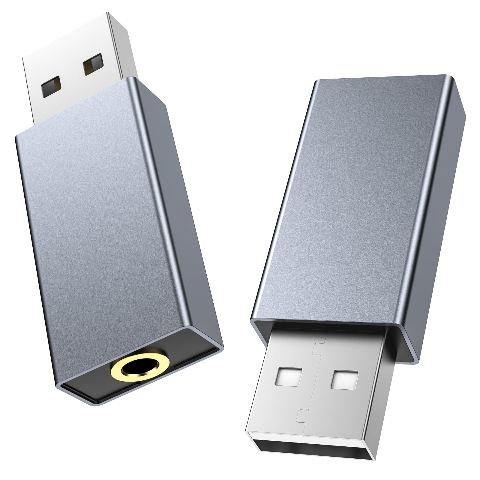 2 Pack Usb To 3.5Mm Jack Audio Adapter, Usb To Audio Aux Adapter External Stereo Sound Card, Usb To 3.5Mm Trrs Female Headset For Ps4/Ps5/Headphone/Mac/Linux/Laptop/Desktops/Docking Station