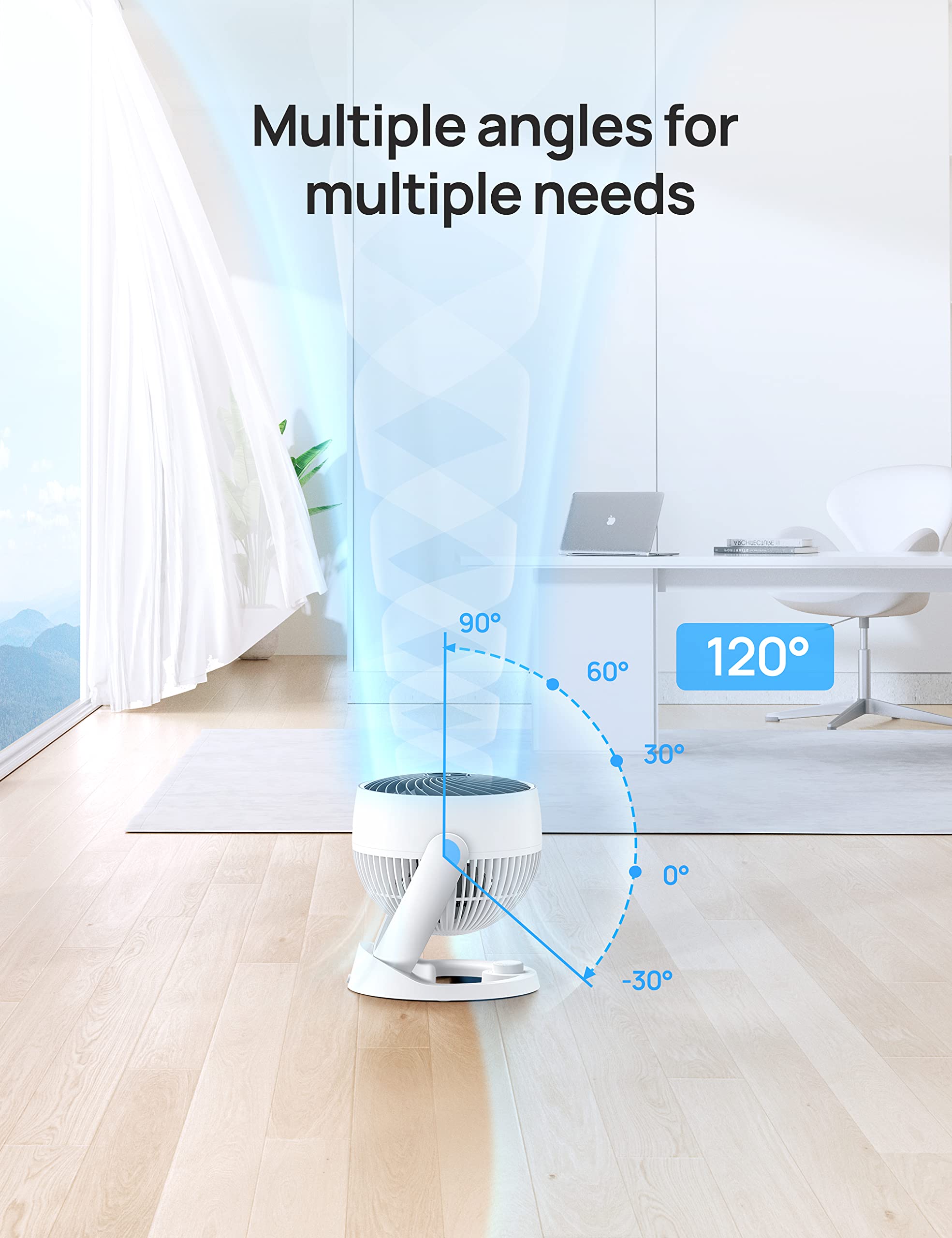 Dreo Fans For Home Bedroom, Table Air Circulator Fan For Whole Room, 9 Inch, 70Ft Strong Airflow, 120    Adjustable Tilt, 28Db L