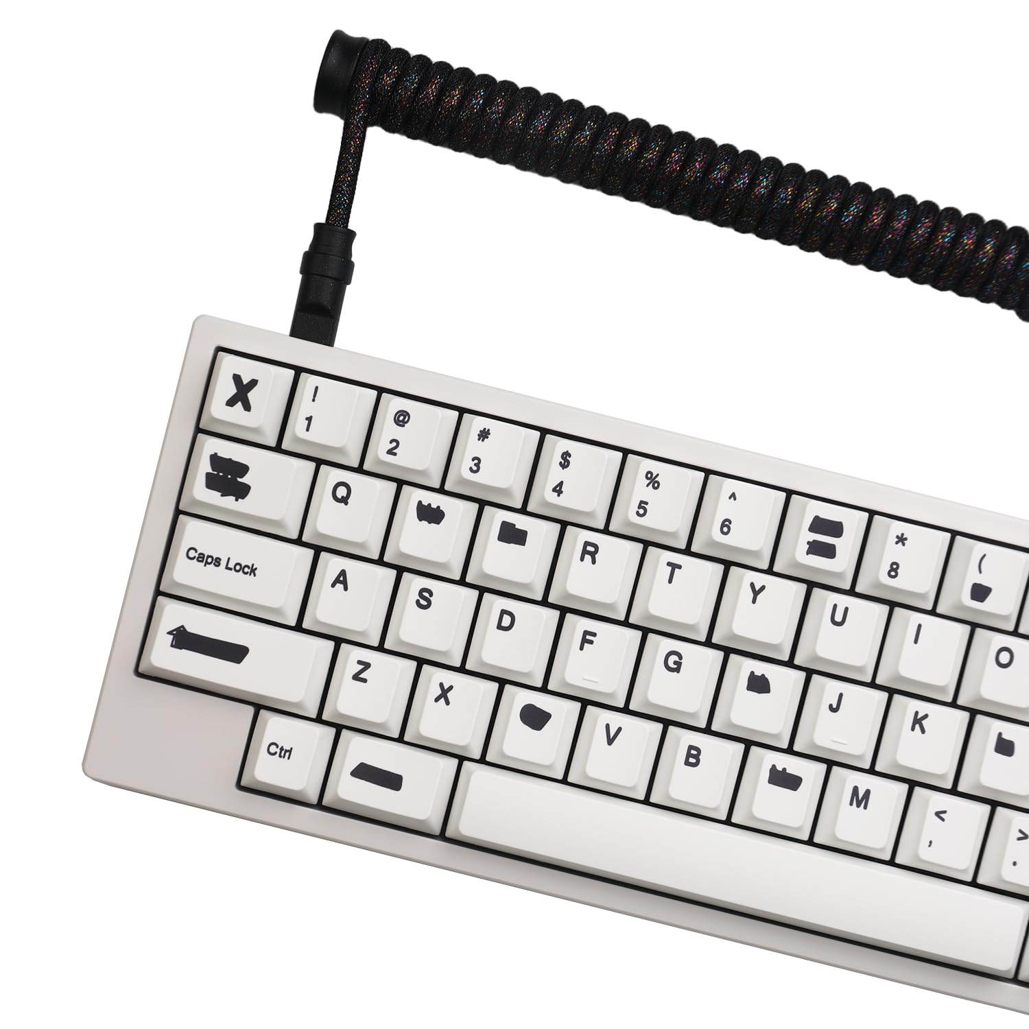 Auguri Redacted Keycaps Pbt Black On White Keycaps For Keyboard 60% 65% 75% Cherry Profile Dye Sub Custom Gaming Keyboard Bow Ke