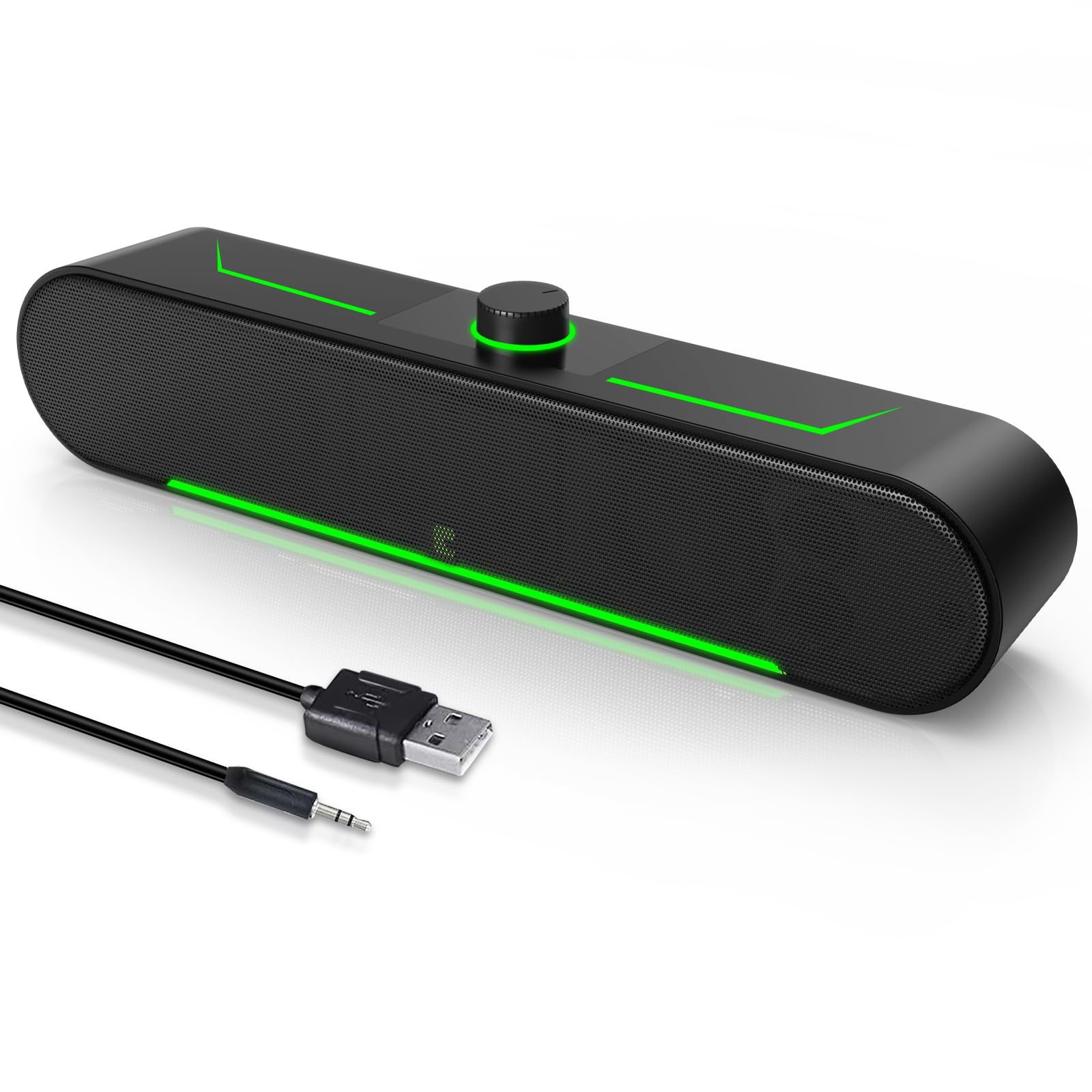 Bazyxwv Computer Speakers For Desktop Pc Laptop   Wired Usb Powered Sound Bar With Clear Sound And Plug N Play Convenience, Blac