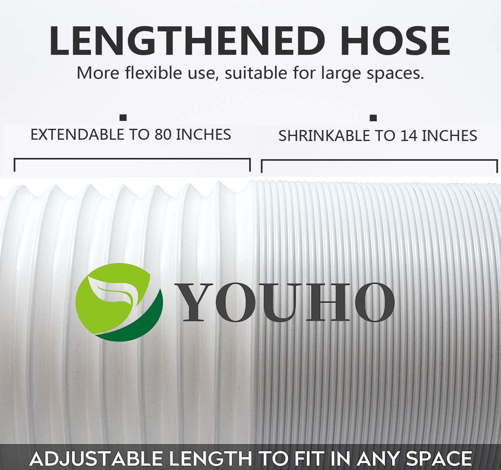 Youho Portable Air Conditioner Hose   Ac Hose 5.9'' Diameter   80'' Long. Universal Flexible Counter Clockwise Room Aircondition