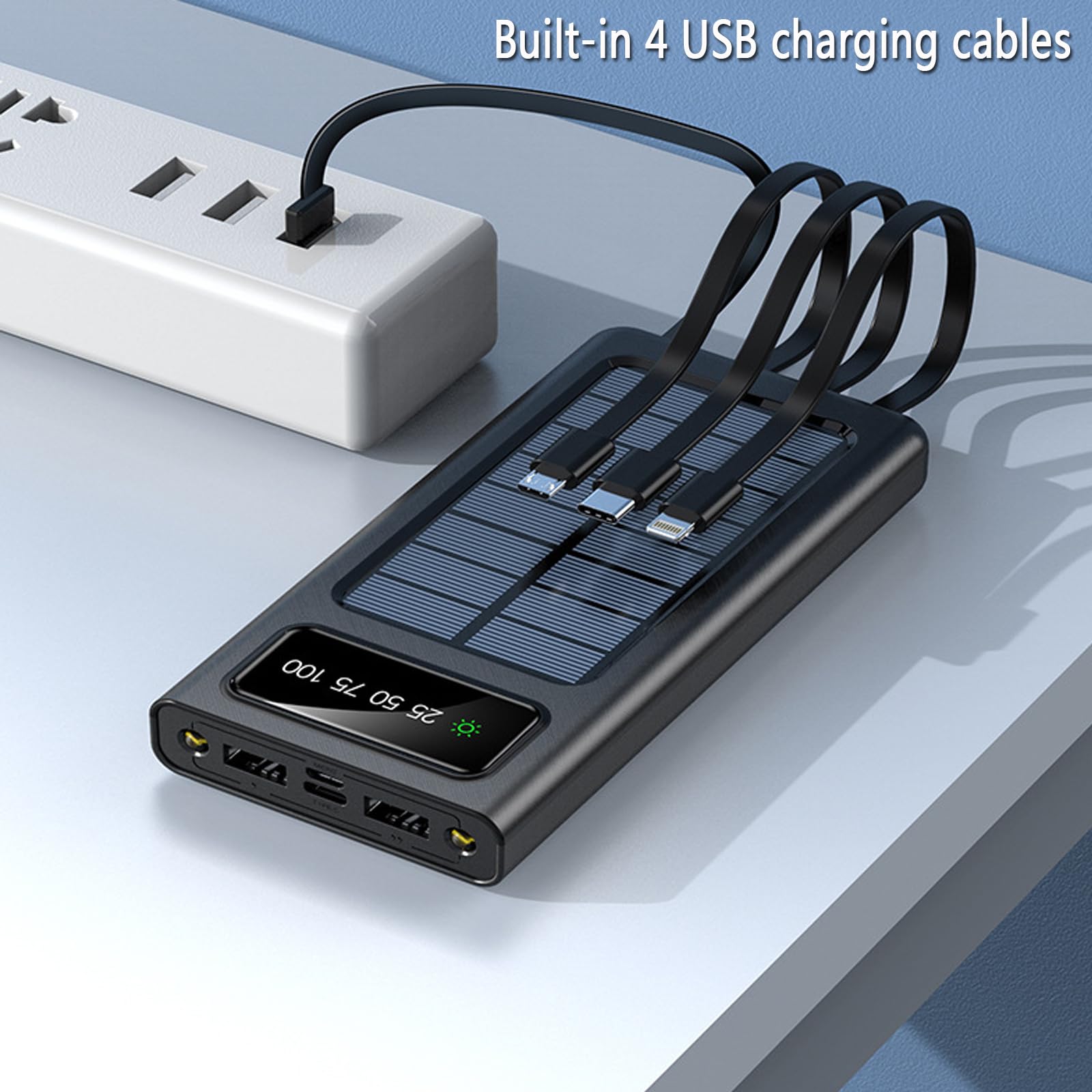 Taoxiwave Power-Bank-Solar-Charger - 20000Mah Portable Charger,Solar Power Bank,Camping External Backup Battery Pack,Fast Solar