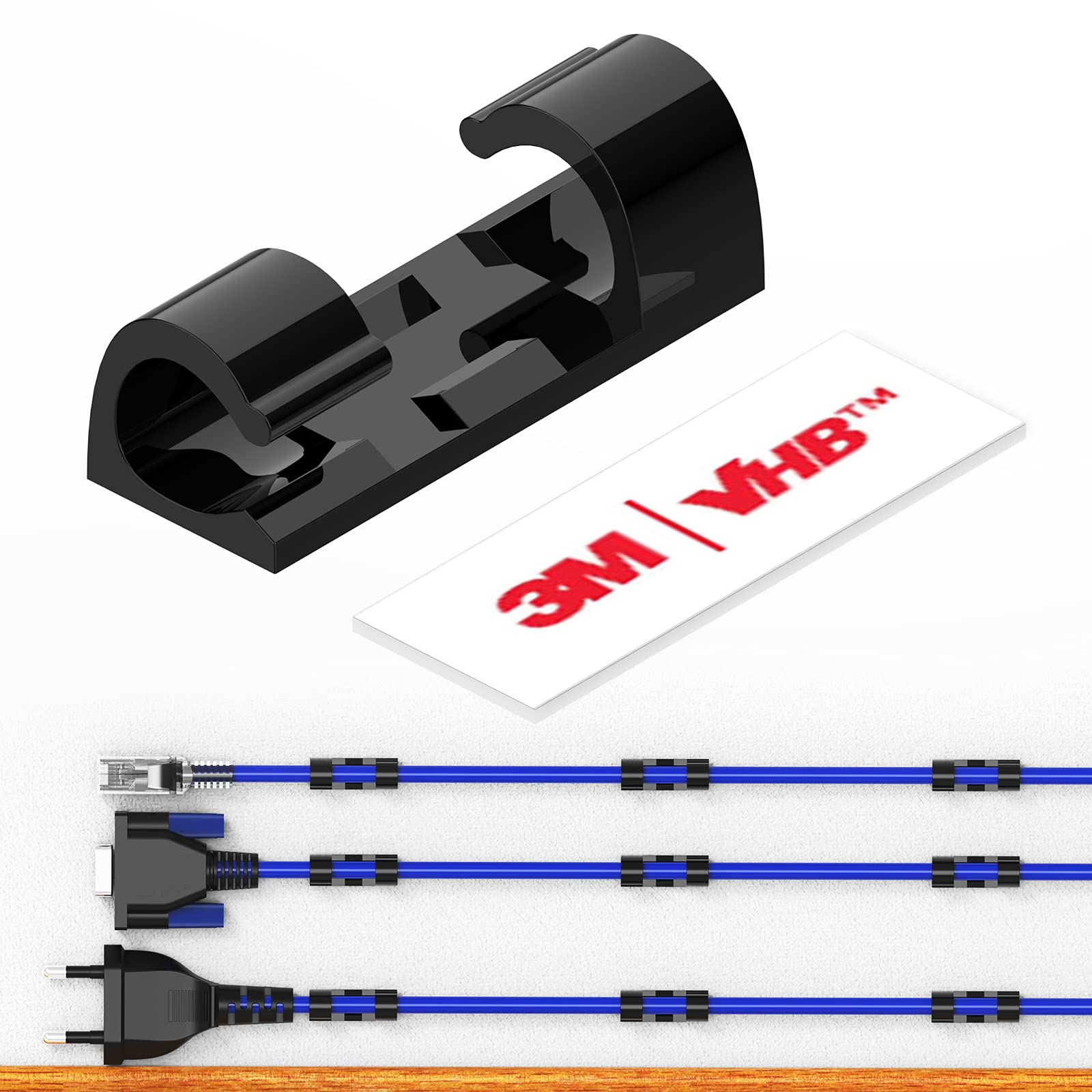 Cable Clips With Strong Self Adhesive, Xiaoxi Cord Organizer Cable Management Organizing Cords Wire For Car, Home And Office   2