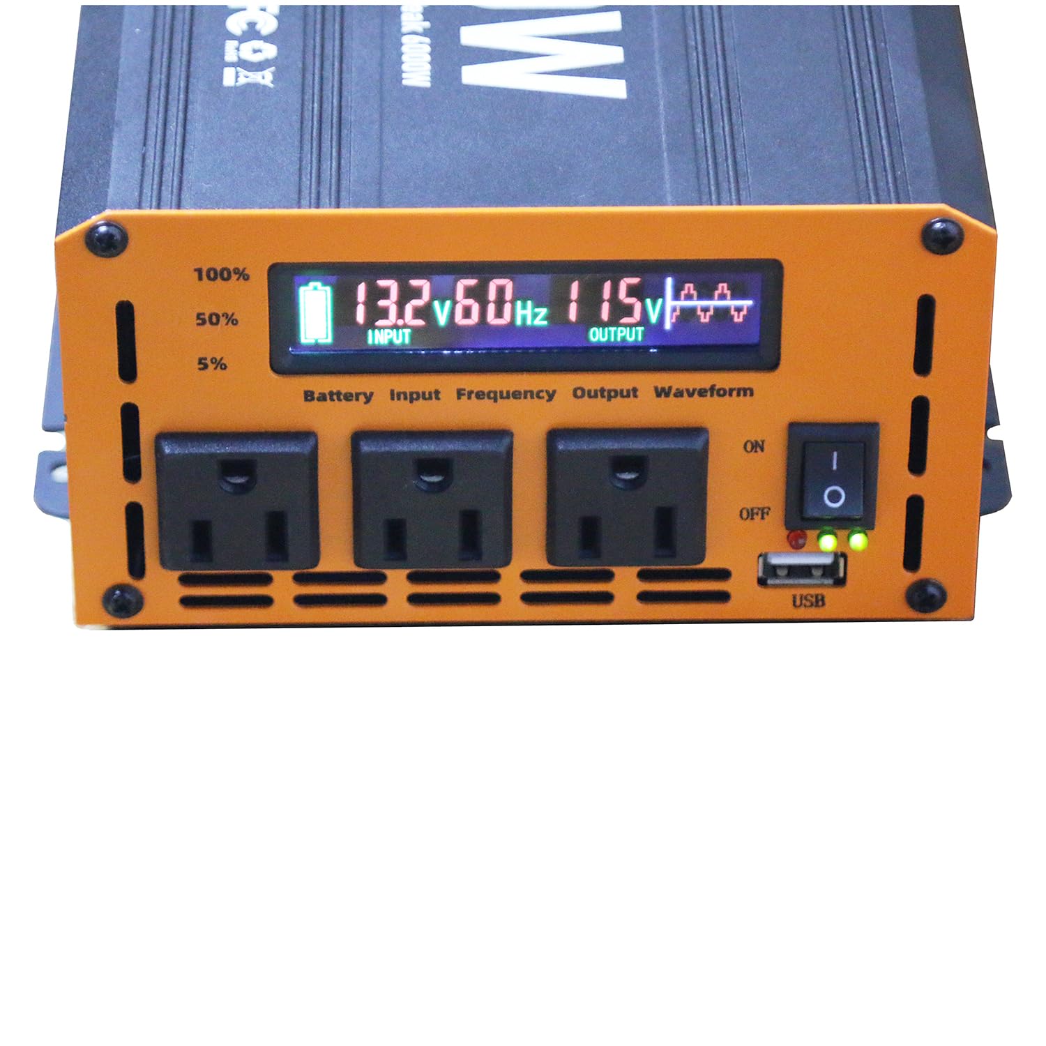 3000 Watt Power Inverter Converter, Car/Truck/Rv 12V Dc To 110V Ac Converter, With Led Display, 3Ac Outlets, Usb Port