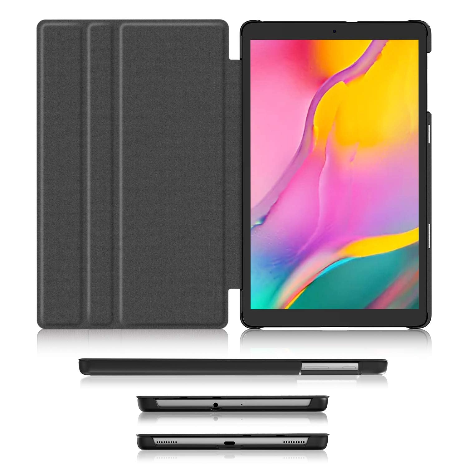 Soke Galaxy Tab A 10.1 Case 2019, Premium Shock Proof Stand Folio Case, Multi- Viewing Angles, Soft Tpu Back Cover For Samsung G