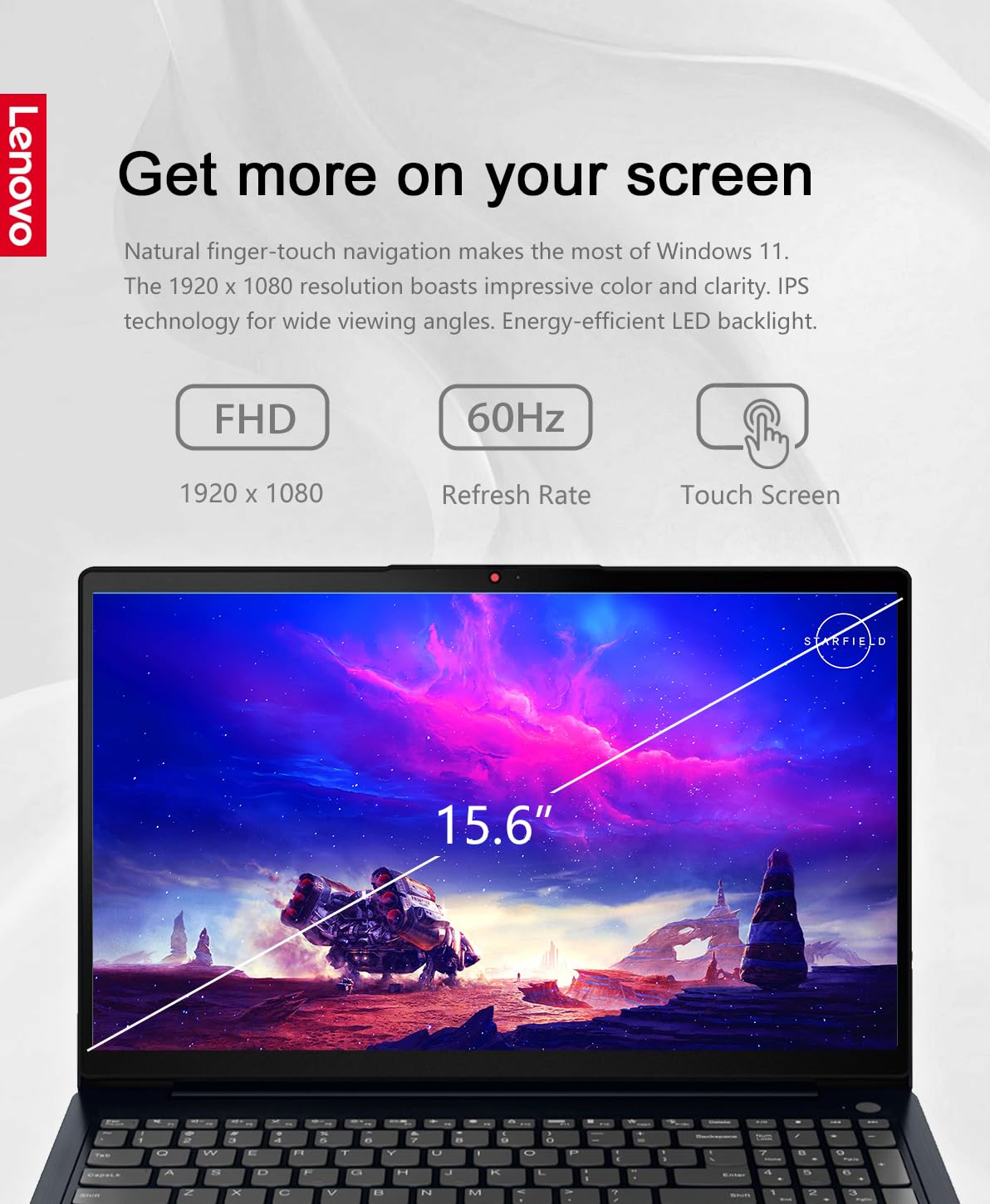 Lenovo Ideapad 3I 15.6 Fhd Touchscreen Business & Home Laptop, Intel Core I5-1155G7 Processor, 16Gb Ddr4 Ram, 512Gb Ssd, Webcam,