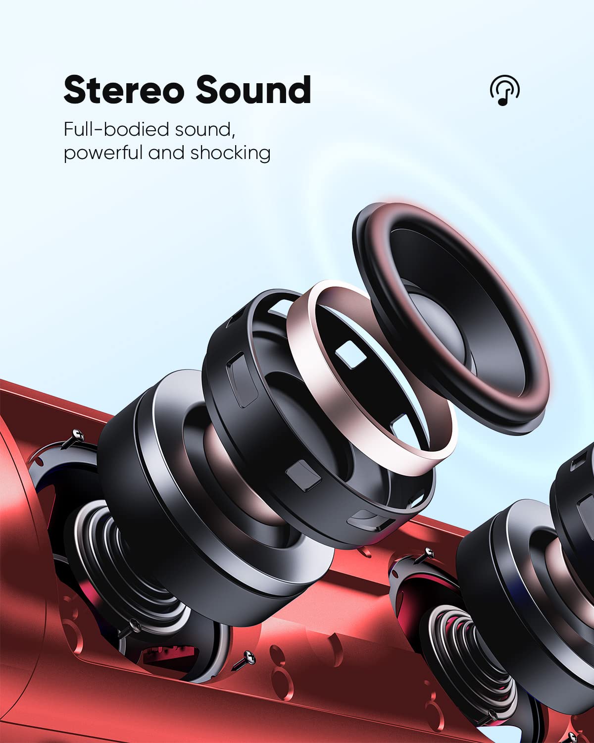 Bluetooth Speaker, Ipx5 Waterproof Speaker With Hd Sound, Up To 24H Playtime, Tws Pairing, Bt5.3, Portable Wireless Speakers For