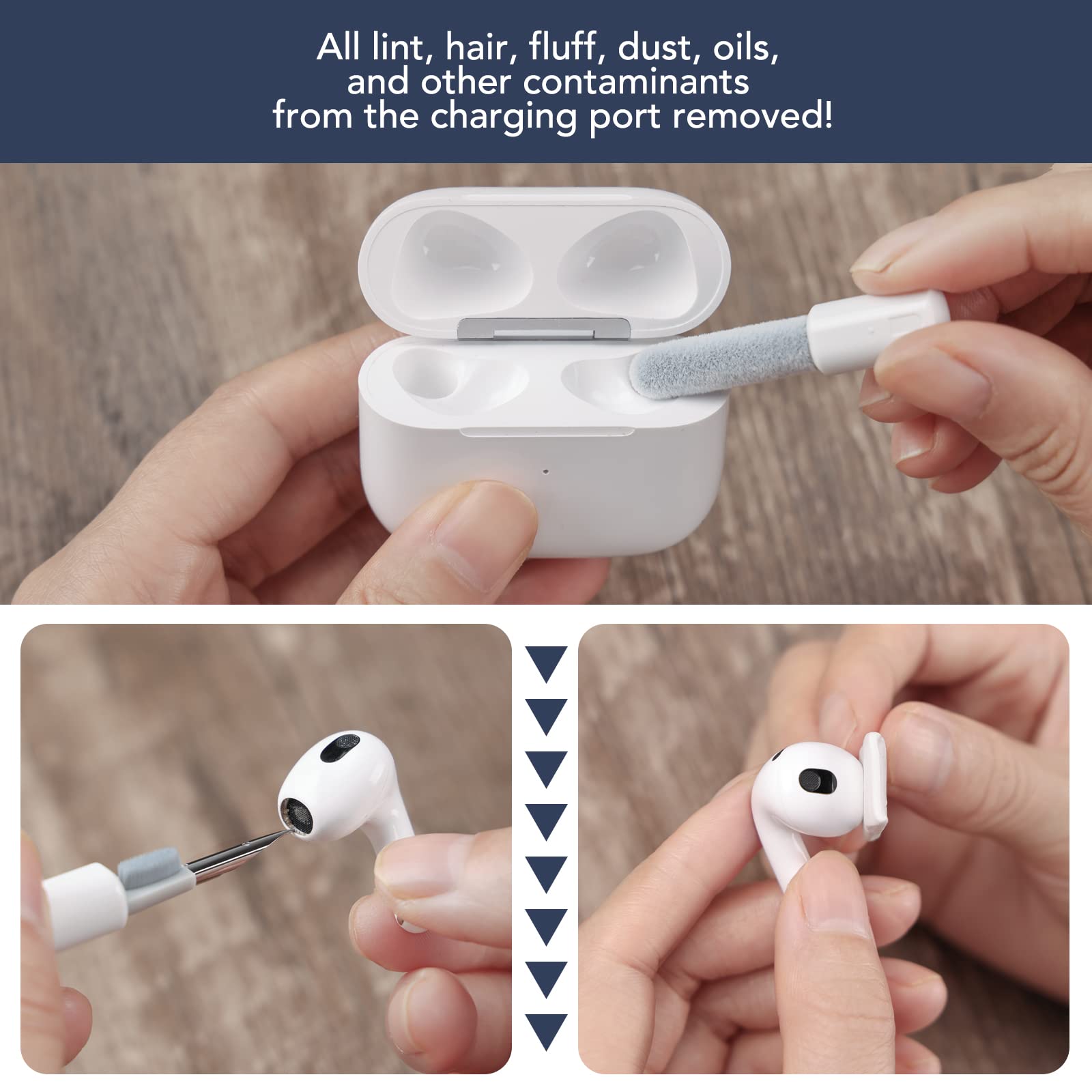 Tassmpitor For Iphone Cleaning Kit, Port Cleaner Repai Restore Tool For Ipad Pro Watch Cell Phone Charging Port, Lightning Charg