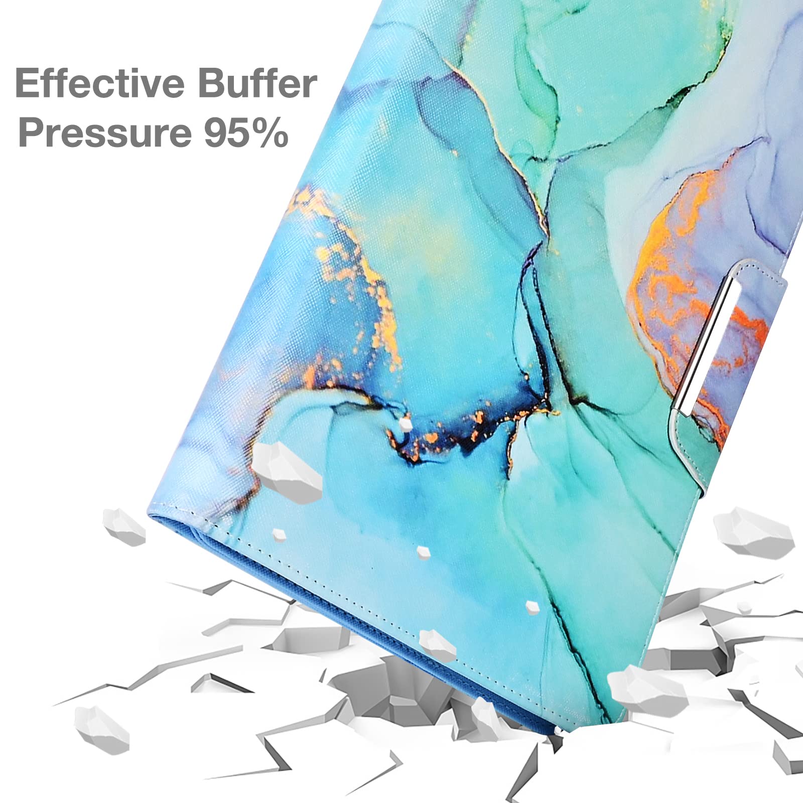 9.5 10.5 Inch Tablet Case, Universal Protective Cover Stand Folio Case For 9 10 10.2 Inch Android Touchscreen Tablet, Green Gold