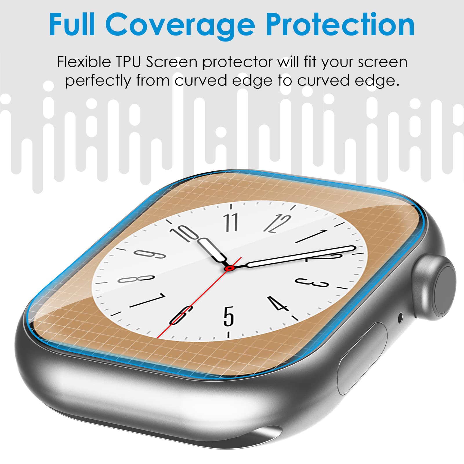 Uniqueme 8 Pack For Apple Watch Screen Protector 41Mm, Apple Watch Series 9/8/7 Screen Protector [Upgrade Flexible Film] Anti Sc