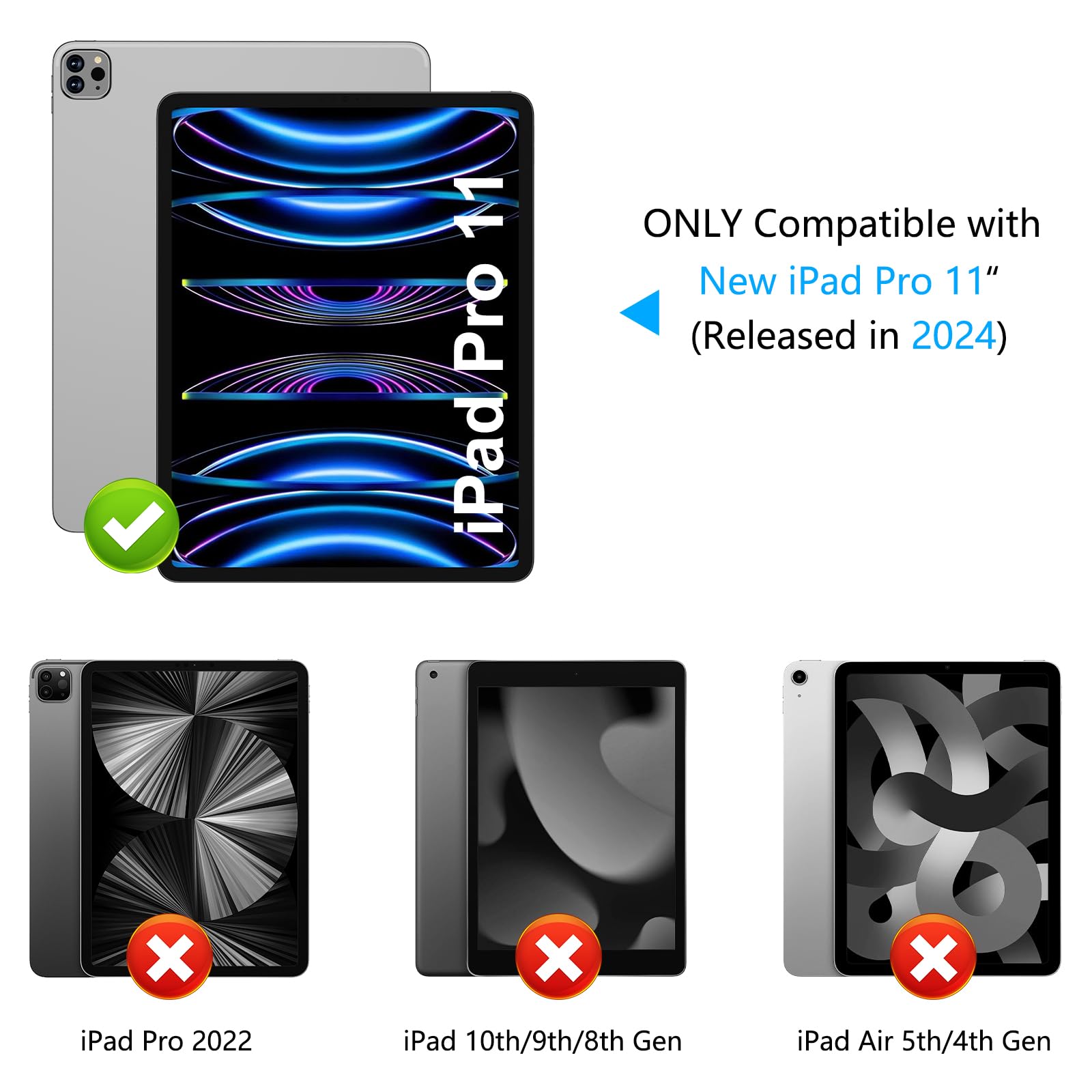 Szjcltd [2 Pack Matte Glass Screen Protector For Ipad Pro 11 Inch 2024 (Not Privacy), Anti Glare/Anti Fingerprint/9H Tempered Gl