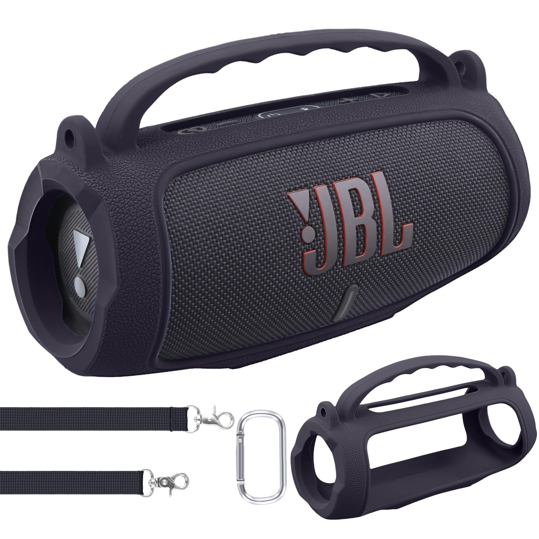 Co2Crea Silicone Case For Jbl Charge 5 Portable Waterproof Bluetooth Speaker, Portable Travel Soft Cover With Shoulder Strap, Pr