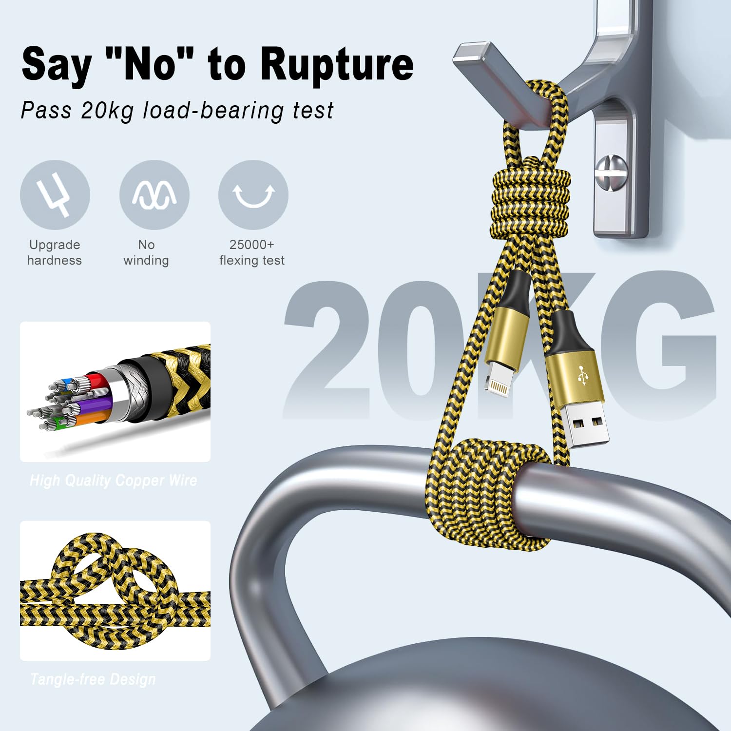 Shusel For Iphone Charger 3 Pack 6Ft Usb Lightning Cable Mfi Certified Fast Charging Nylon Braided For Iphone Charger Cord Compa