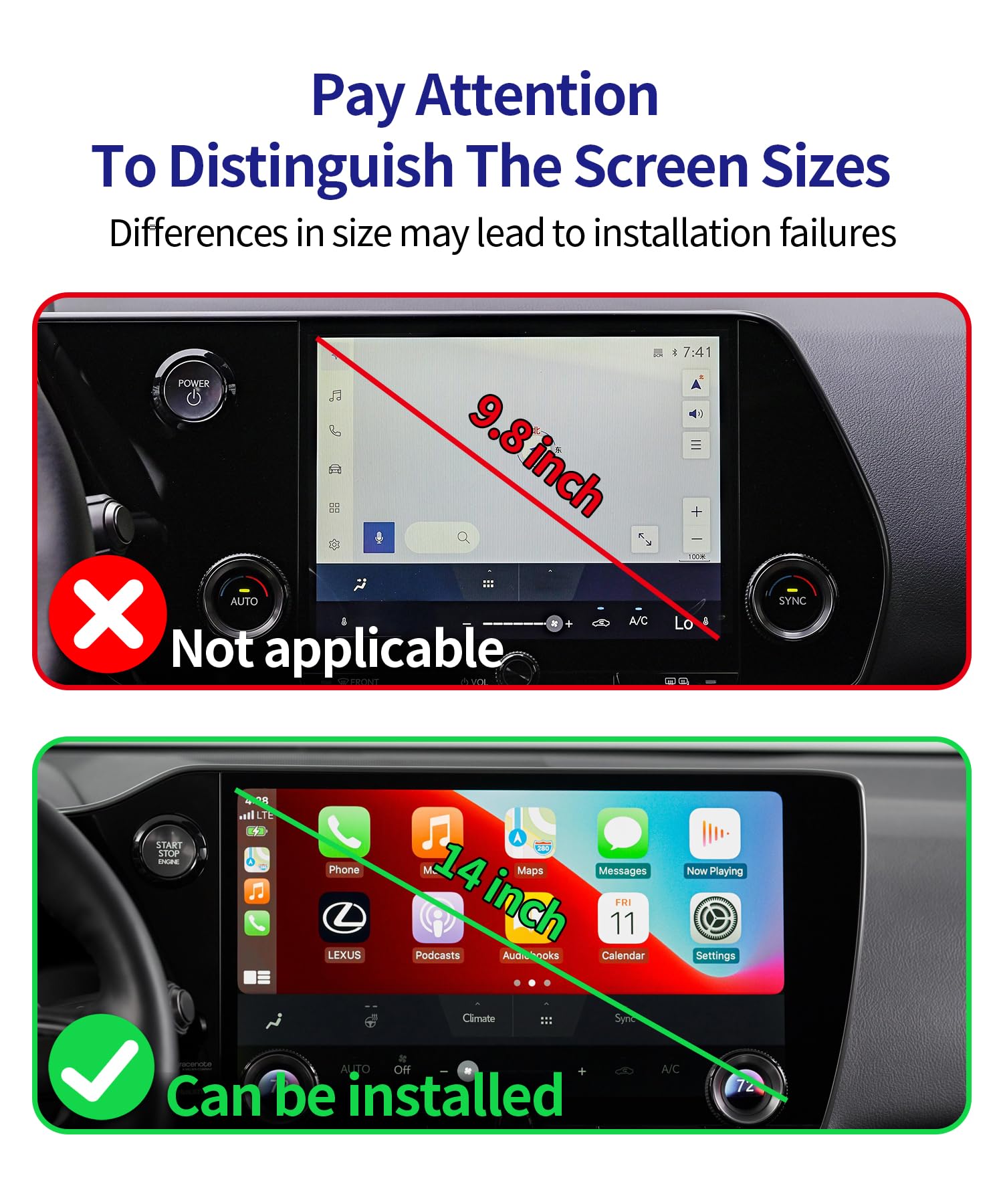 Masergogo Car Phone Holder For 2022-2025 Lexus Nx/Nx Hybrid, 360 Rotation, 14 Inch Screen Fixed Clip, Auto Accessories Navigatio