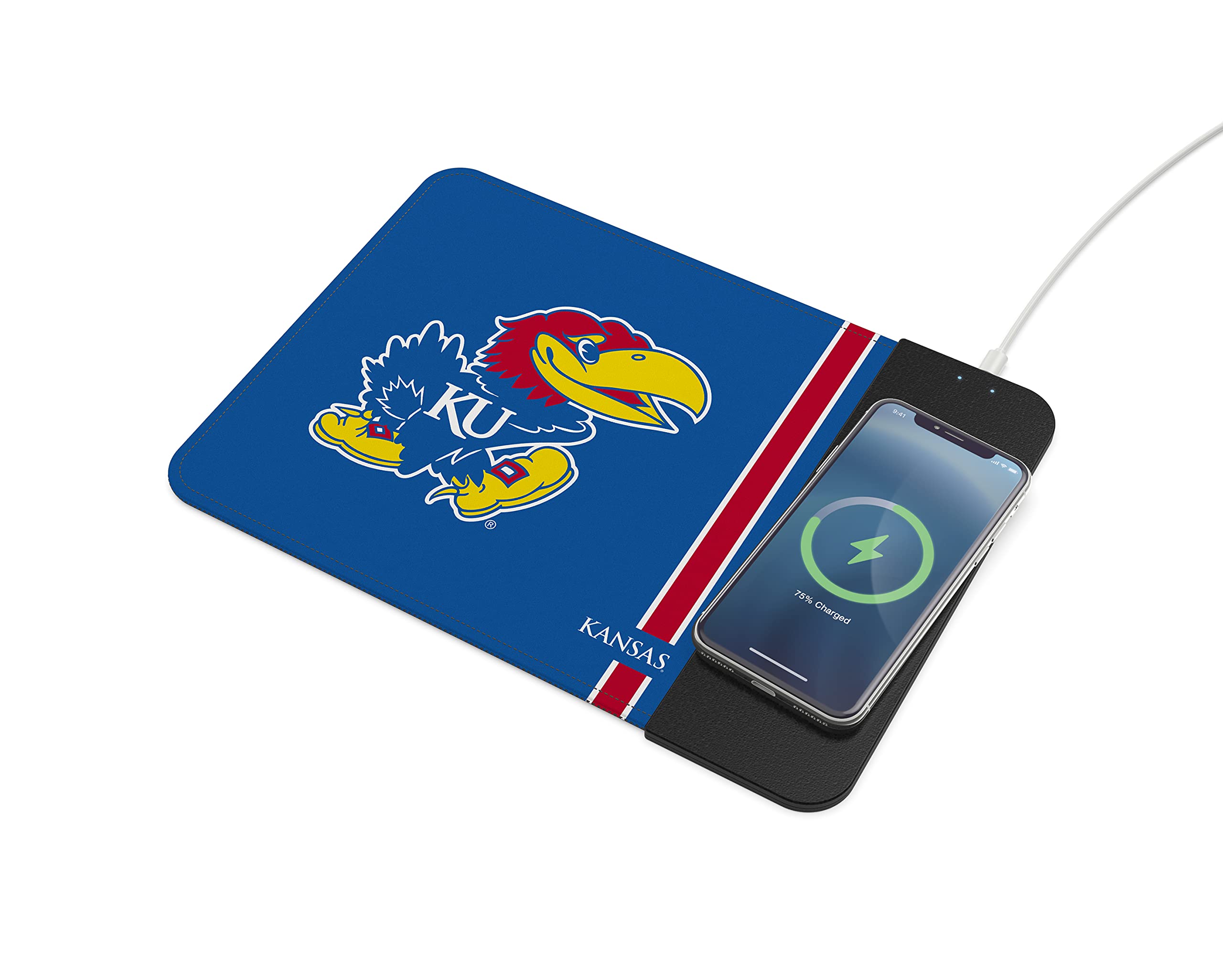 Soar Ncaa Wireless Charging Mouse Pad, Kansas Jayhawks