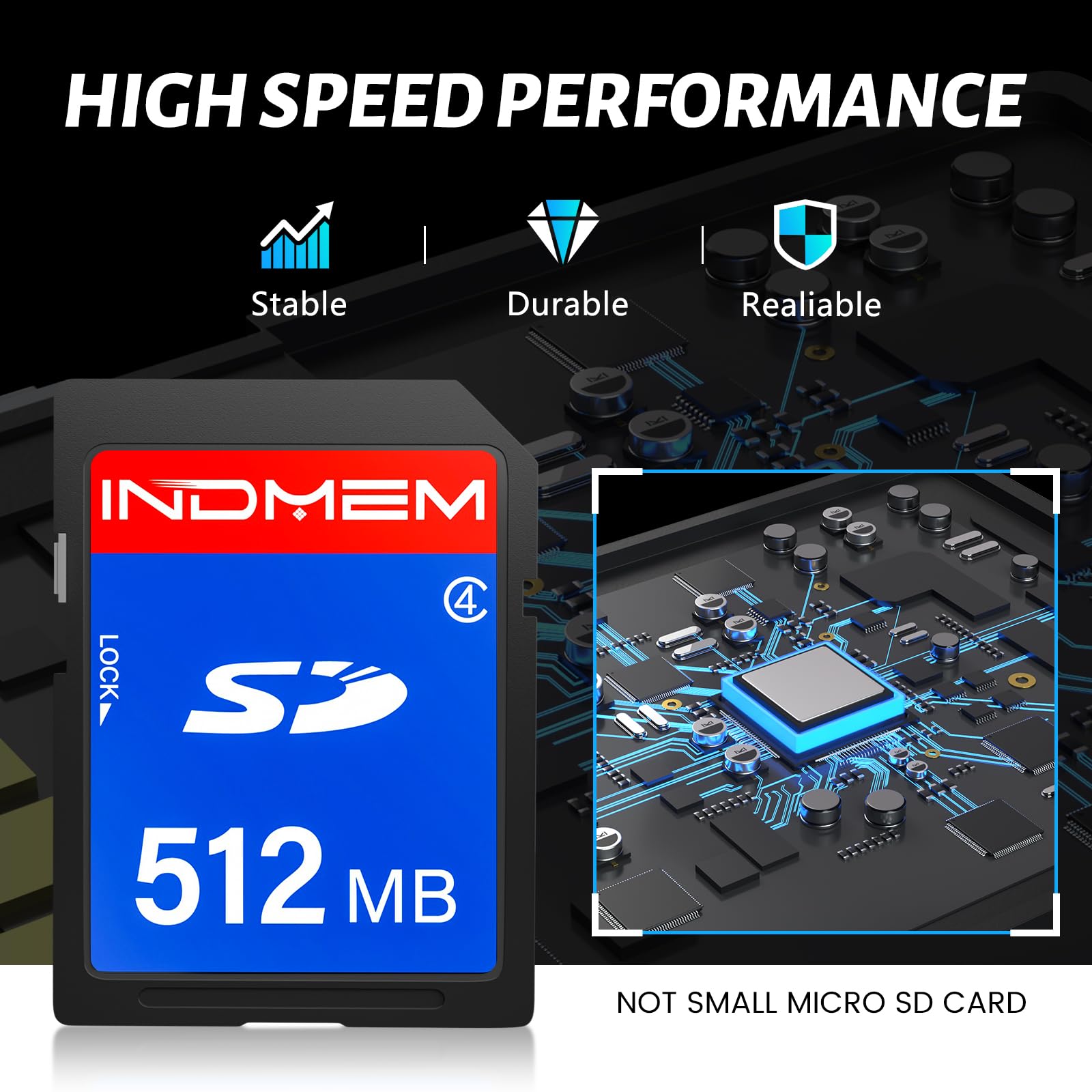 Indmem Sd Card 512Mb, 10 Packs Class 4 512Mb Flash Memory Card Mlc Standard Secure Digital Cards Camera Cards