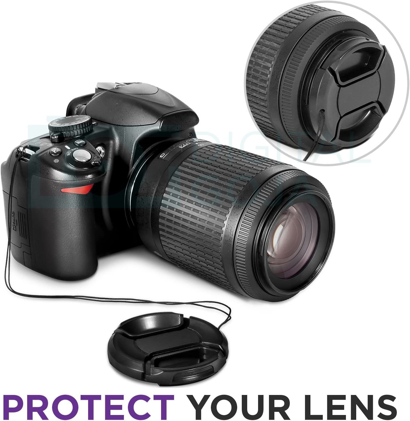 Altura Photo 55Mm Lens Cap   2 Pack Nikon Lens Cap Cover For D3400, D3500, D5500, D5600 With Af P Dx Nikkor 18 55Mm F/3.5 5.6G V