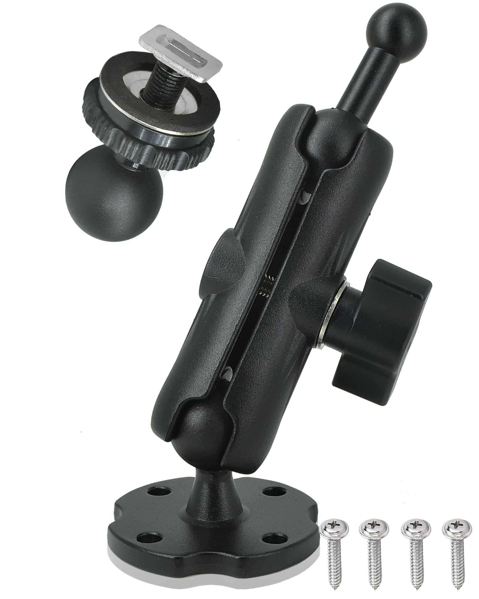 Vaubortti Aluminum Gps Mount, 17Mm Ball Mount And T Bolt Ball Mount 2 In 1,Fit For Garmin Gps & Backup Camera Monitor, Heavy Dut