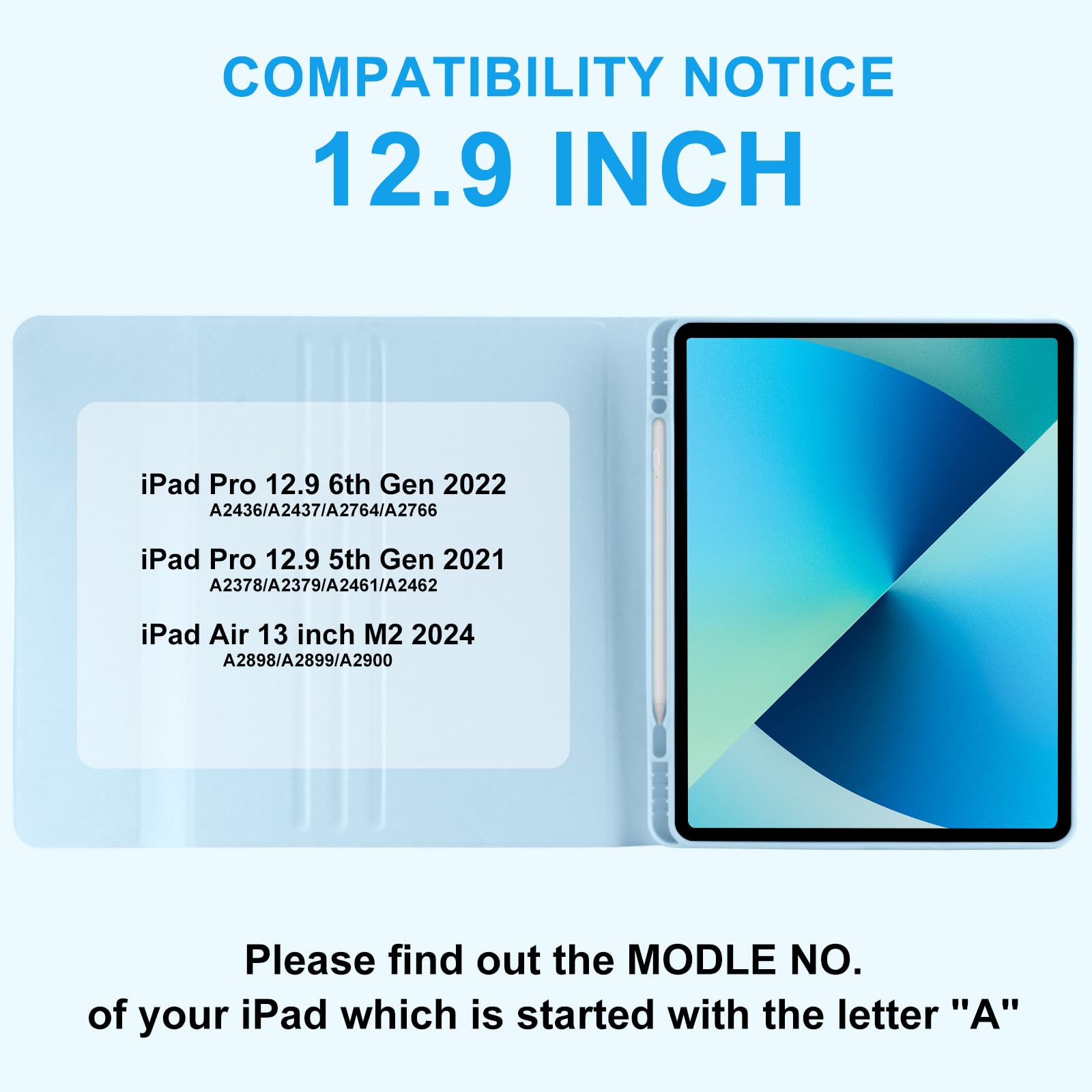 Taiyang For Ipad Air 13 Inch M2 2024 Case With Keyboard, Keyboard Case For Ipad Pro 6Th Generation 2022, Detachable Wireless Key