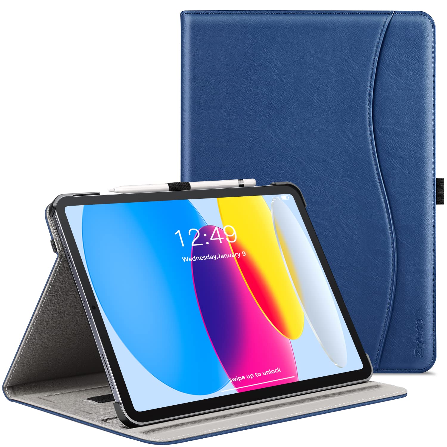 Ztotopcases For Ipad 10Th Generation Case 10.9 Inch 2022(A2696/A2757/A2777), Premium Pu Leather Business Folio Stand Cover With