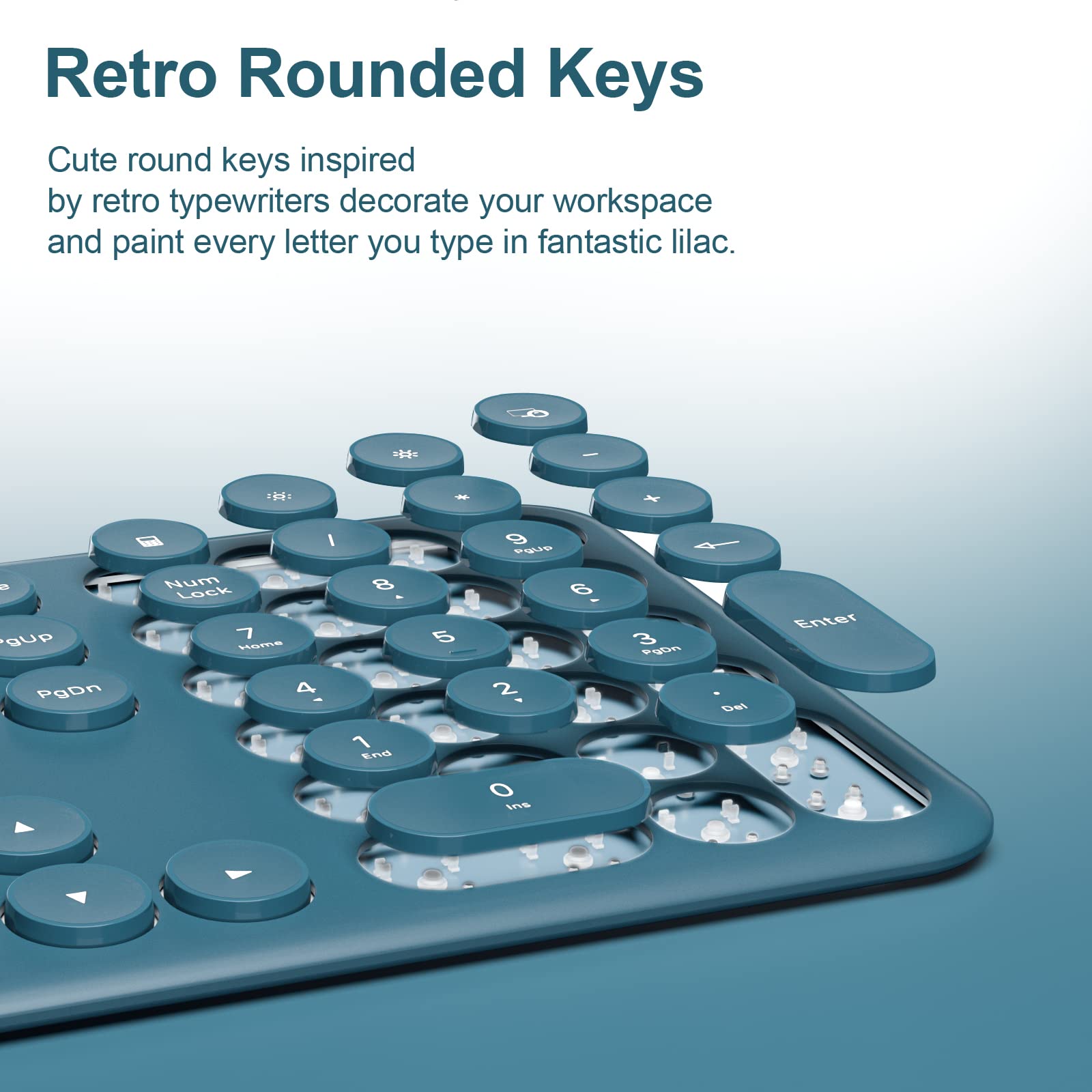 XTREMTEC Wireless Keyboard Mouse Combo - Ultra Slim, Silent, USB Receiver, Navy Blue-A