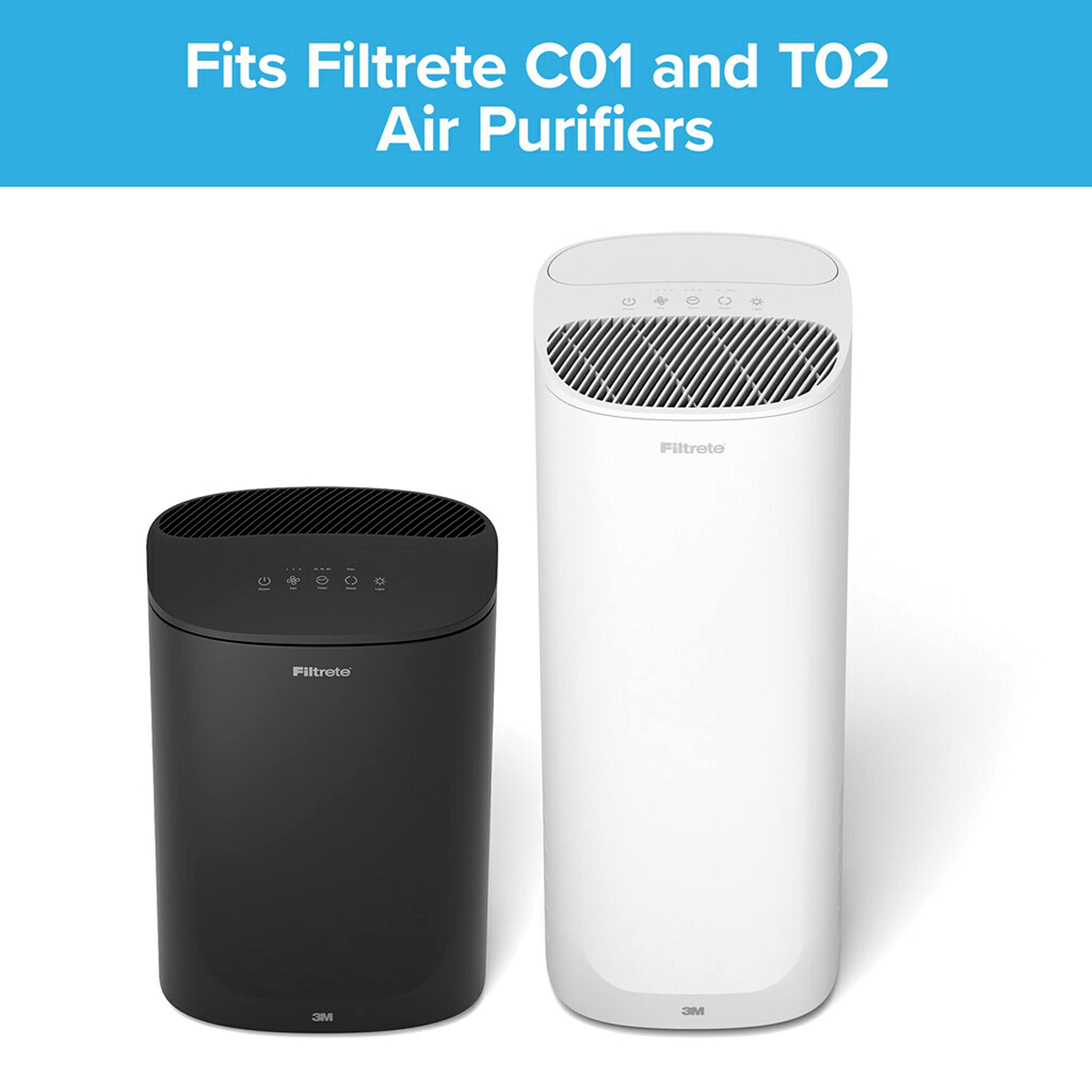 Filtrete F1 Room Air Purifier Filter, True Hepa Premium Allergen, Bacteria, & Virus, 12 In. X 6.75 In., 2 Pack, Works With Devic