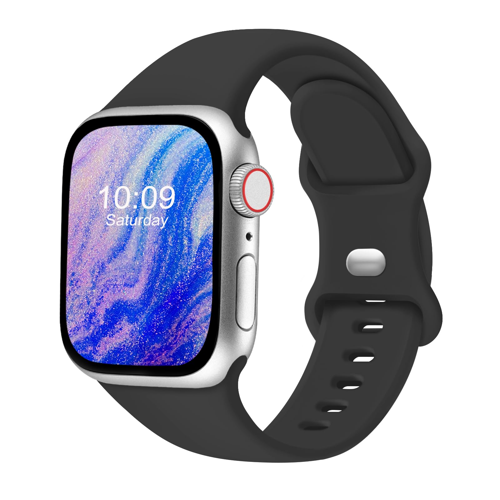 Crefort Sport Bands Compatible With Apple Watch 46Mm 38Mm 40Mm 41Mm 42Mm 44Mm 45Mm 49Mm For Women Men  Soft Silicone Accessory Strap Wristband For Iwatch Series 11 10 9 8 7 6 5 4 3 2 1 Se Ultra Black -Like New