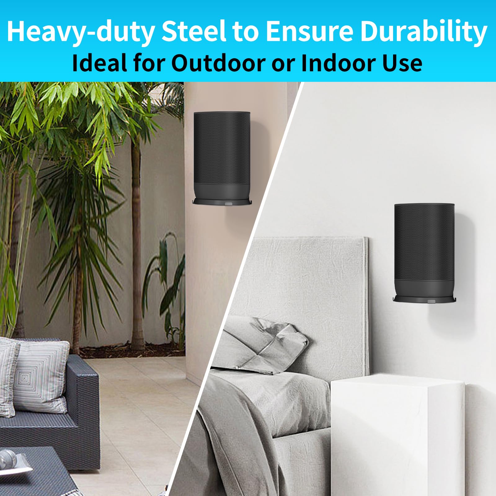 Yibracki Heavy Duty Wall Mount Bracket For Sonos Move 2 And Move Mount Indoor/Outdoor Easy To Install Speaker Mount, Black