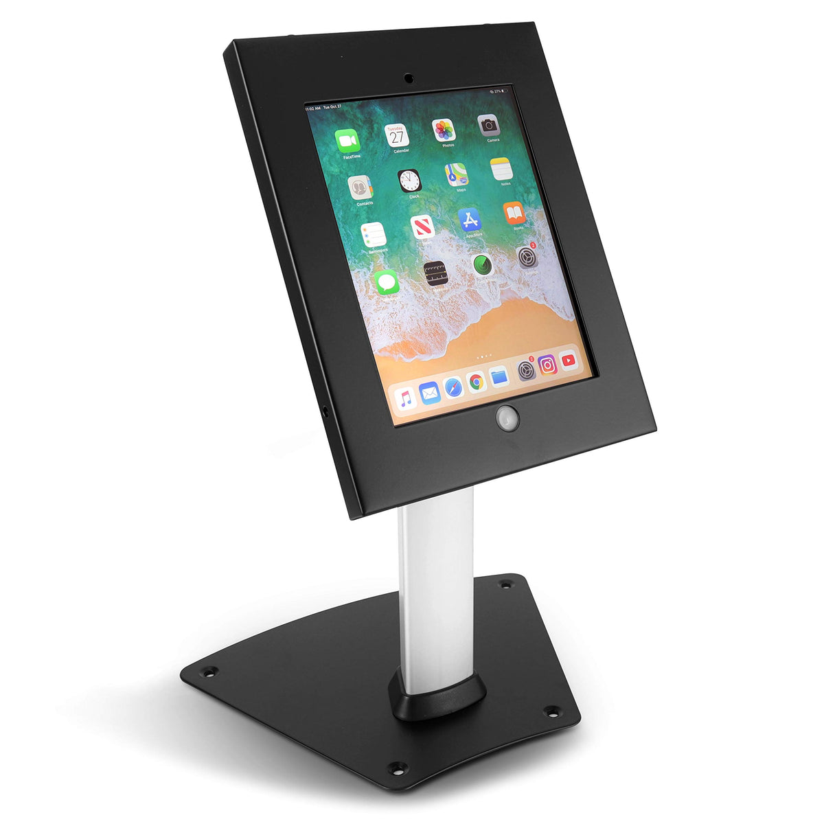 Pyle Anti Theft Tablet Security Stand Kiosk   Aluminum Metal Countertop Desktop Desk Table Mount Tablet Case Holder W/ 14 Inch P