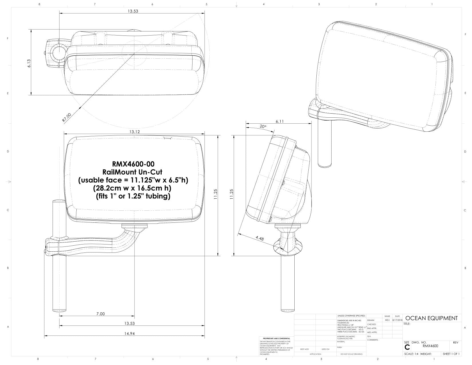 Navpod Rmx4600-06 Railmount Pre-Cut For Simrad Nss9 Evo3 / B&G Zeus3 9,WBEEAB07X3TCM58