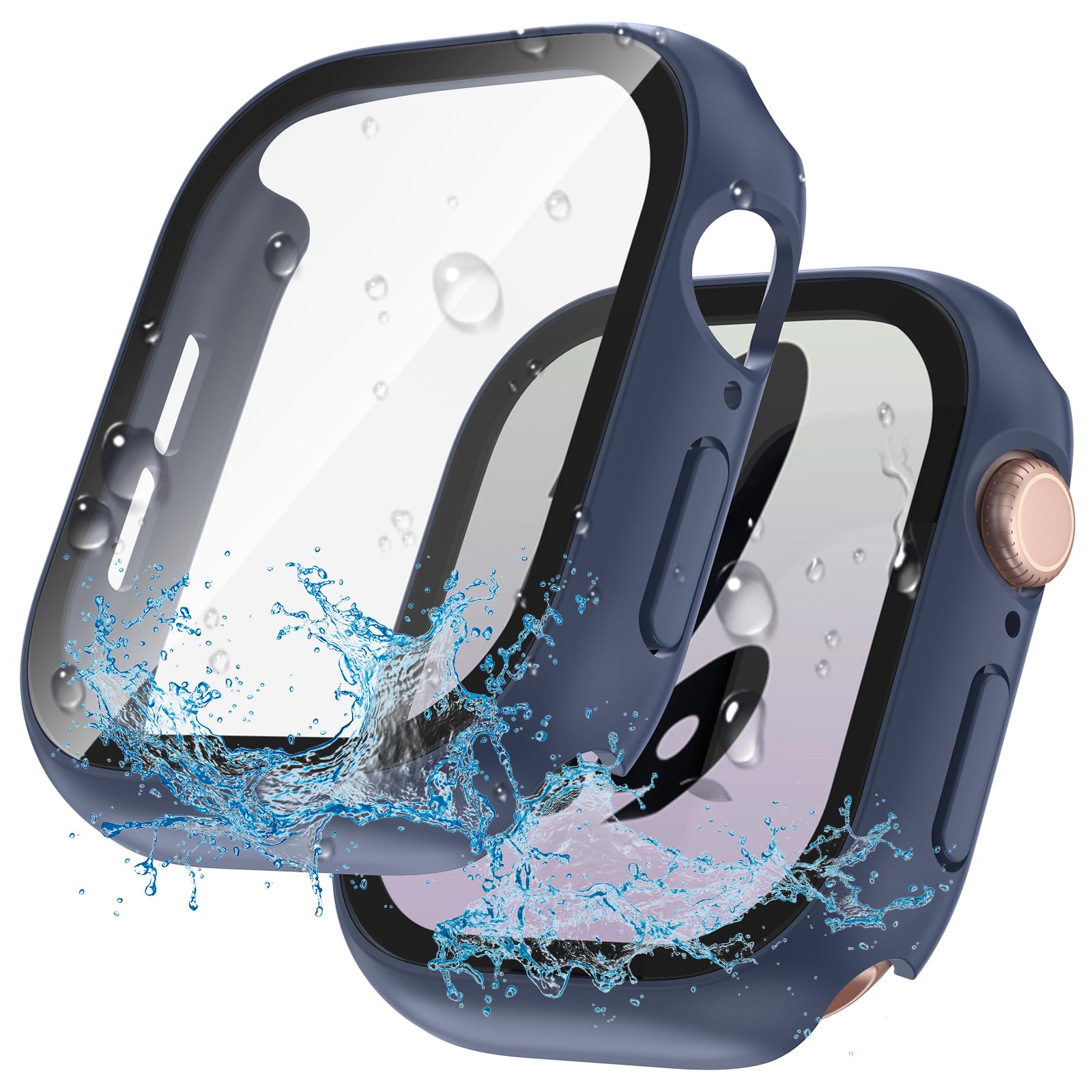 YIJDACASE 2 in 1 Waterproof Case for Apple Watch Screen Protector Series 10 Series 11(2025) 46mm Built-in Tempered Glass [Overal