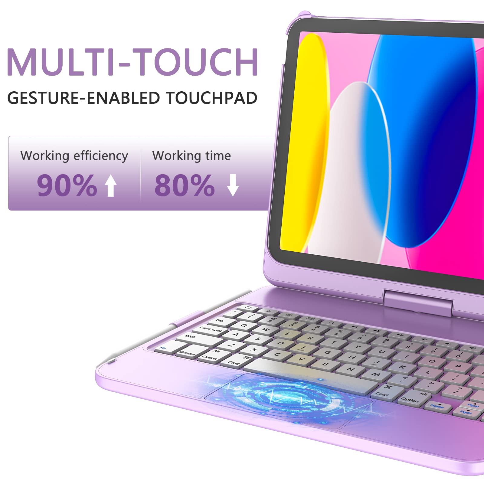 Taiyang For Ipad 10Th Generation Case With Keyboard For Ipad 10.9'' 2022, Touch Keyboard For Ipad 10Th Generation Case  360 Rota