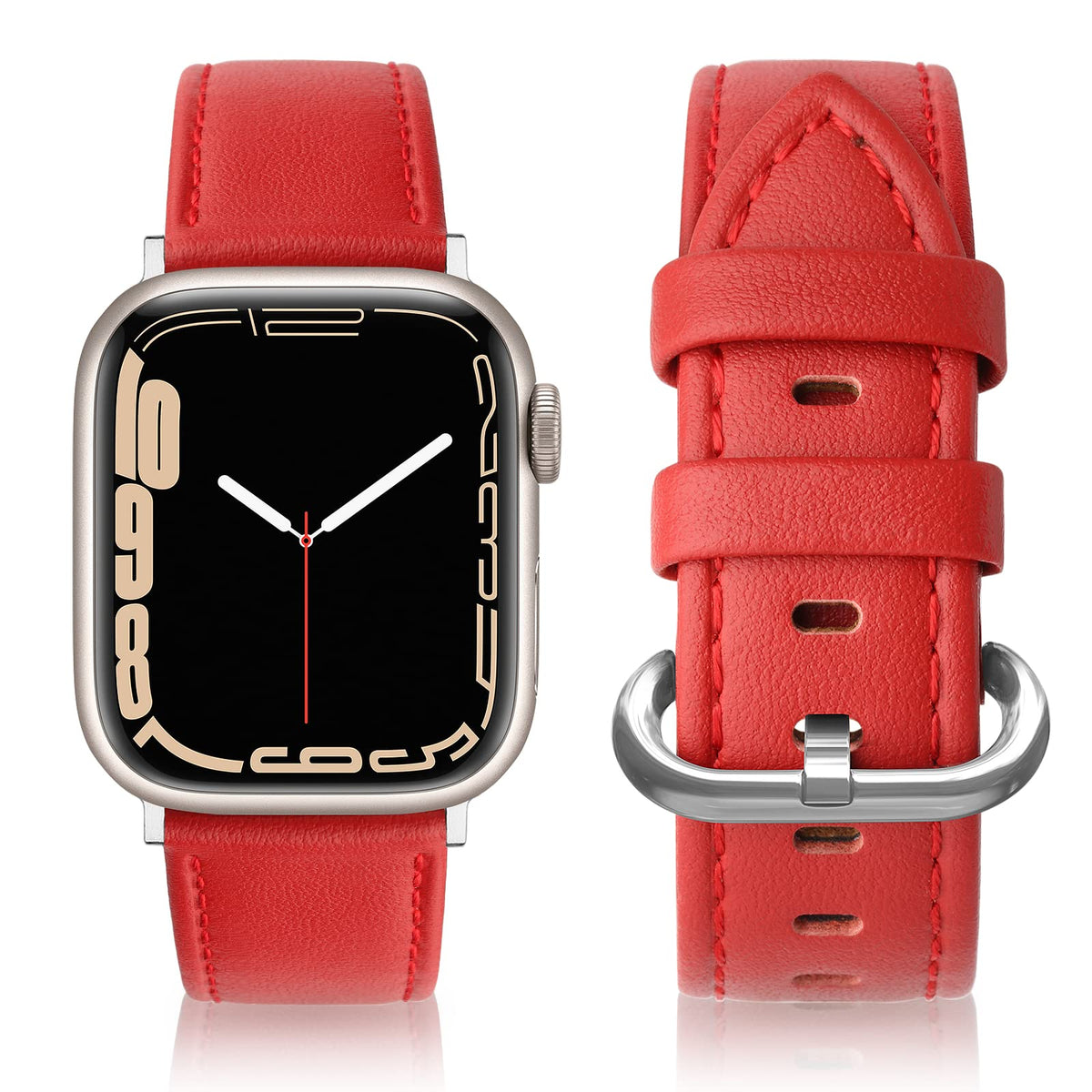 Swees Leather Bands Compatible With Apple Watch Bands 41Mm 40Mm 38Mm Women Men, Genuine Leather Bands Replacement Strap For Appl