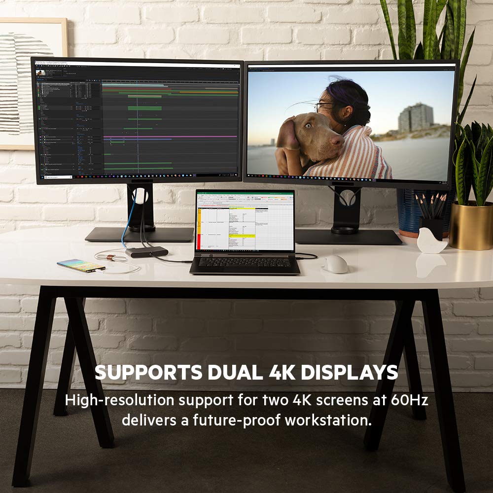 Belkin Thunderbolt 3 Dock Mini HD With Cable   Usb C Hub   Usb C Docking Station For Macos & Windows, Dual 4K @60hz, 40Gbps Transfer Speed, With Ethernet Port, BLACK