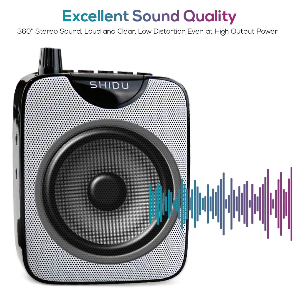 Voice Amplifier, Shidu Original Wireless Voice Amplifiers 10W Rechargeable Portable Mini Pa System Speaker With Uhf Wireless Mic