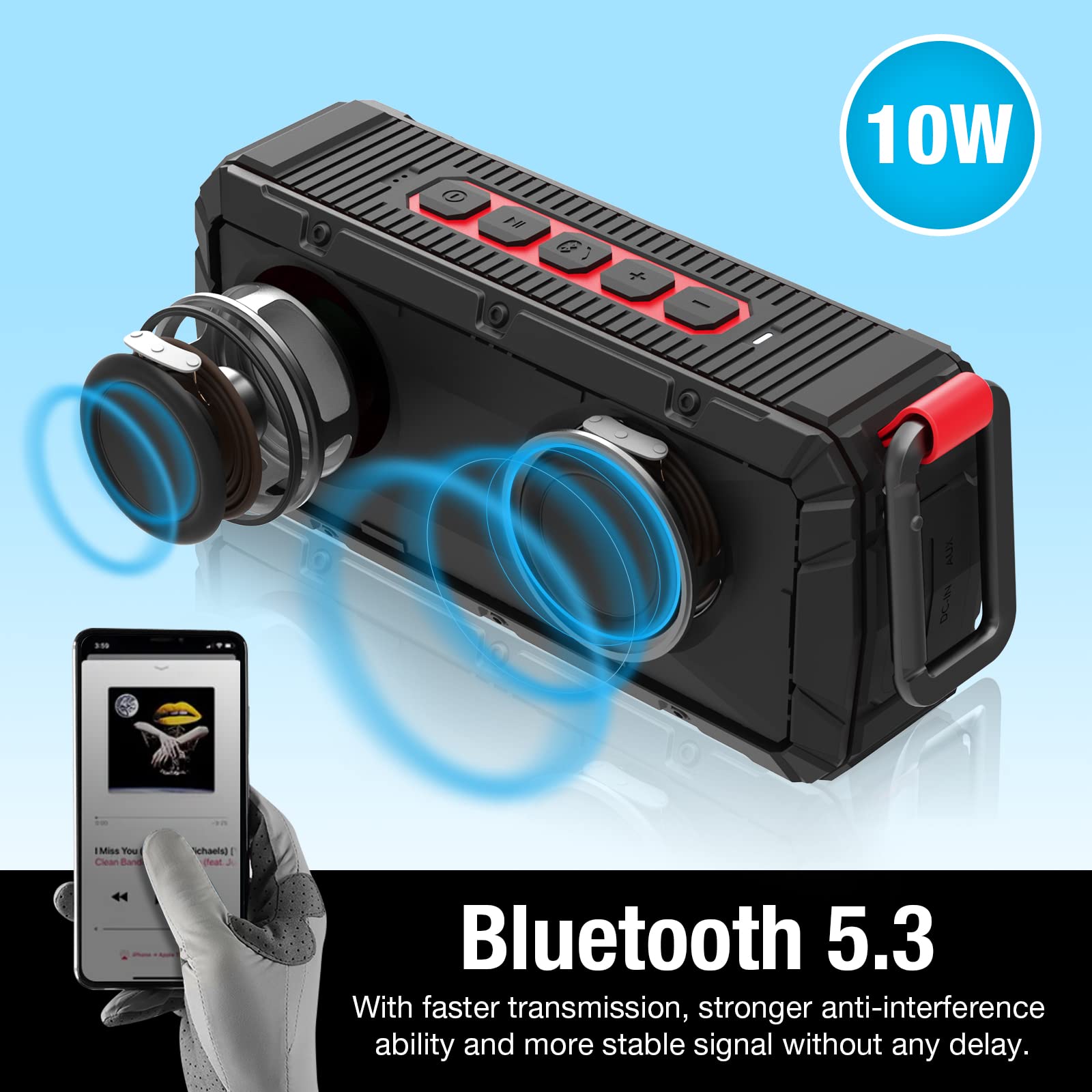 Dprofy 2Pcs Pro Portable Magnetic Bluetooth Golf Speaker Wireless Waterproof Ipx6/Shockproof   3Rd Generation Magnetic Golf Spea