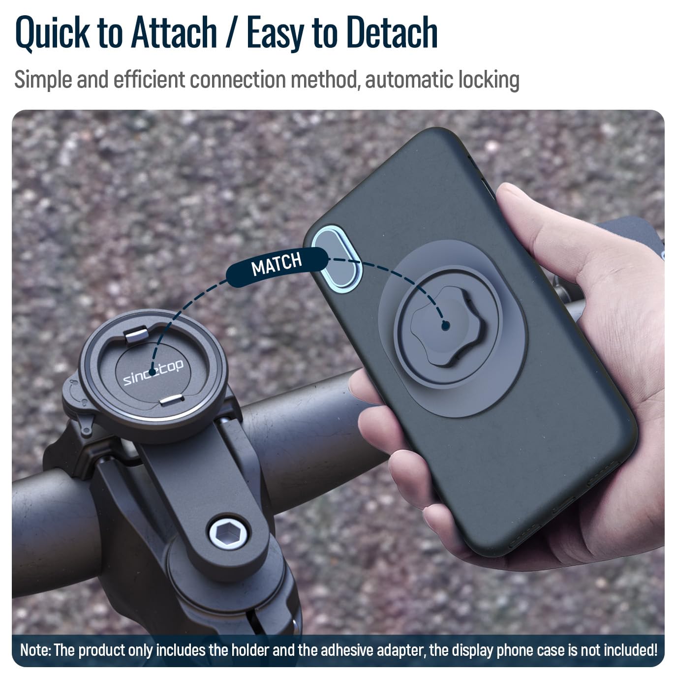 Sincetop Universal Bike Phone Mount, Aluminum Stem Cap Phone Holder For Mountain And Road Bicycles, Quick Connect Riding Clip St