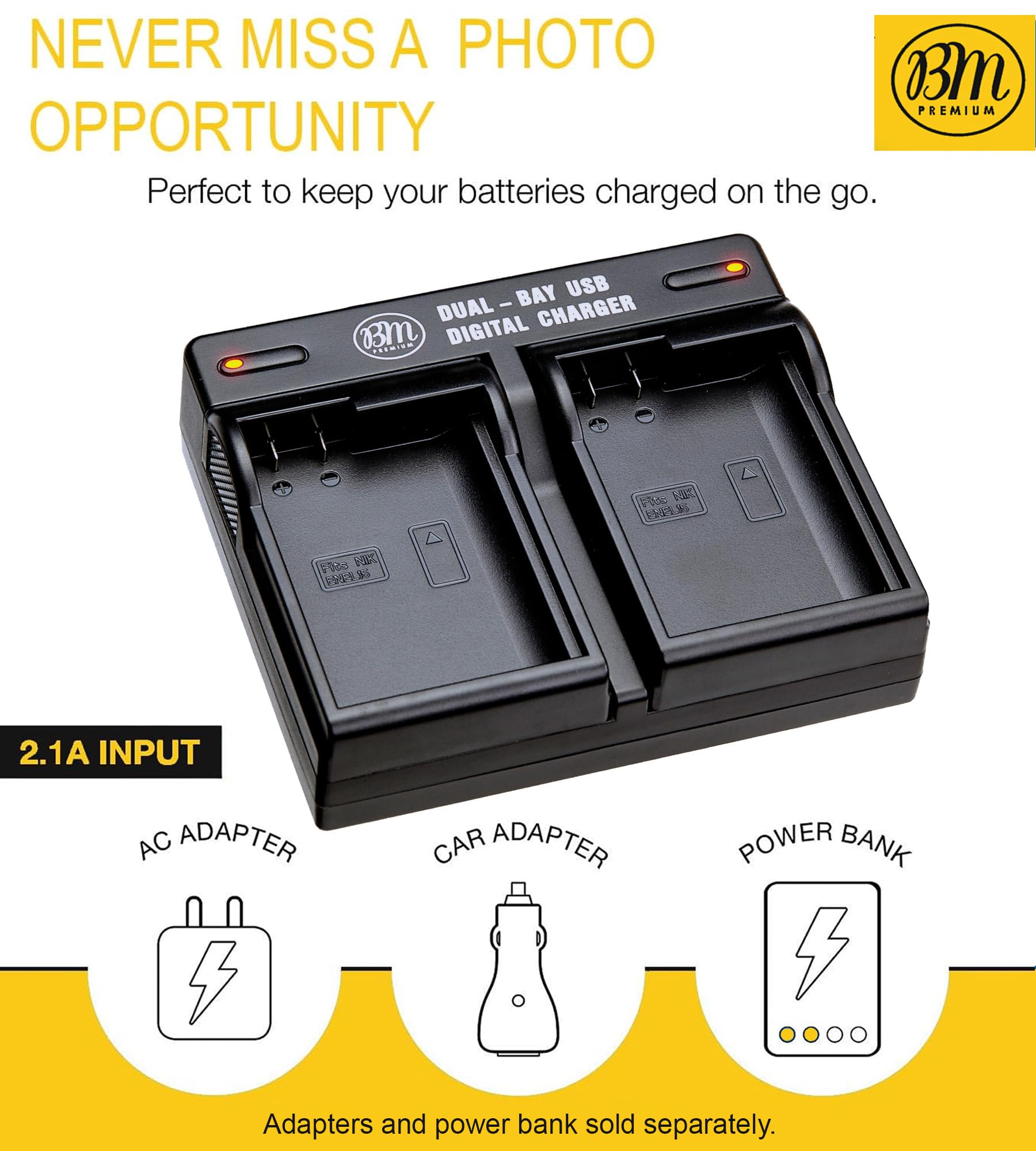 Bm Premium 2 Pack Of En El15C High Capacity Batteries And Dual Bay Battery Charger For Nikon Zf, Z5, Z6, Z6Ii, Z7, Z7Ii, Z8, D78