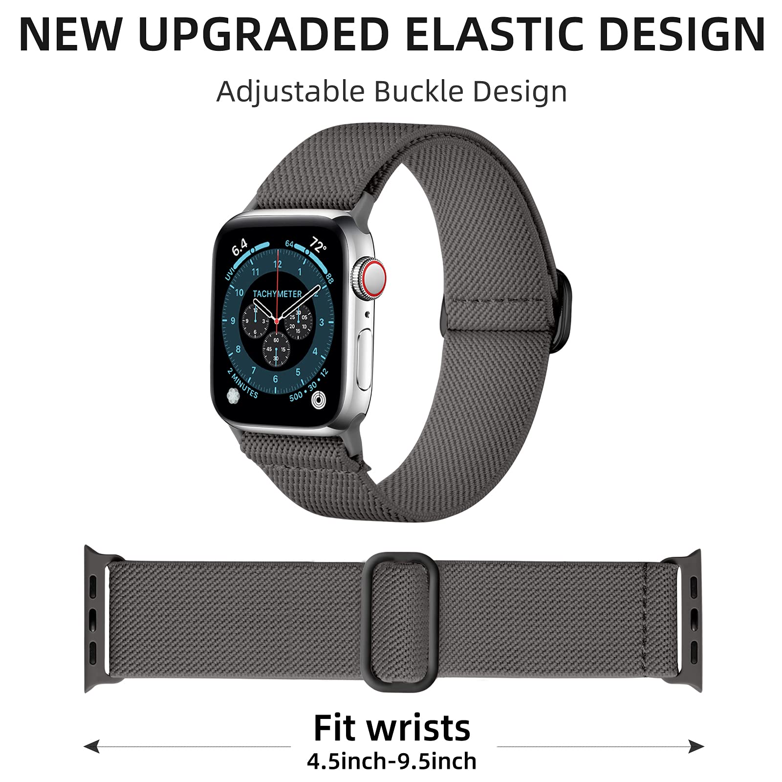 Daqin 3 Pack Braided Stretchy Solo Loop Compatible With Apple Watch Band 44Mm 45Mm 42Mm 49Mm 41Mm 38Mm 40Mm Women Men, Sport Ela